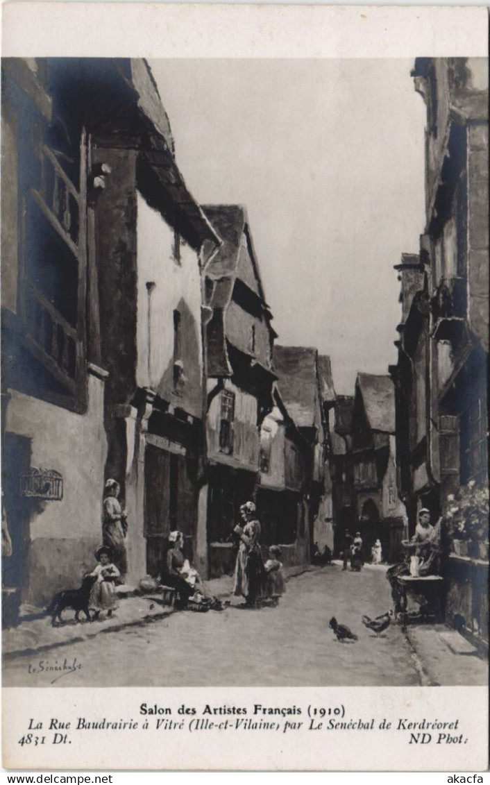 CPA VITRE La Rue Baudrairie a Vitre par Le Senechal de Kerdreoret (1251135)