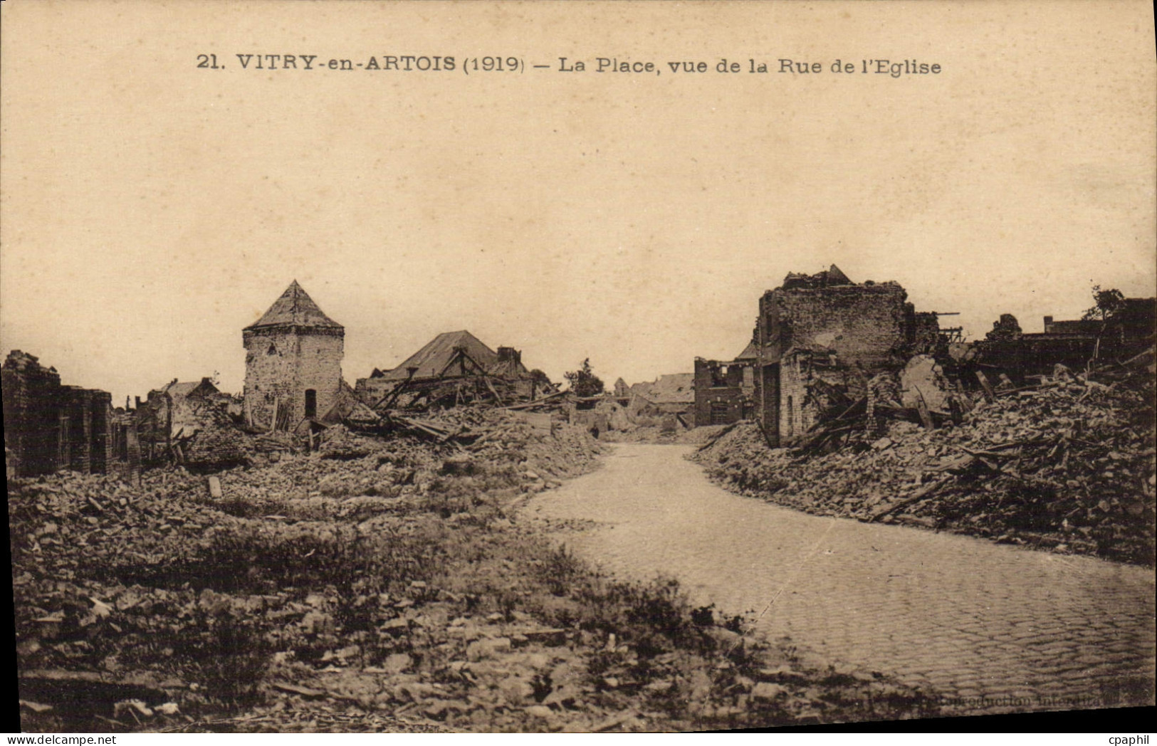 CPA Vitry En Artois La Plage Vue De La Rue De I'Eglise