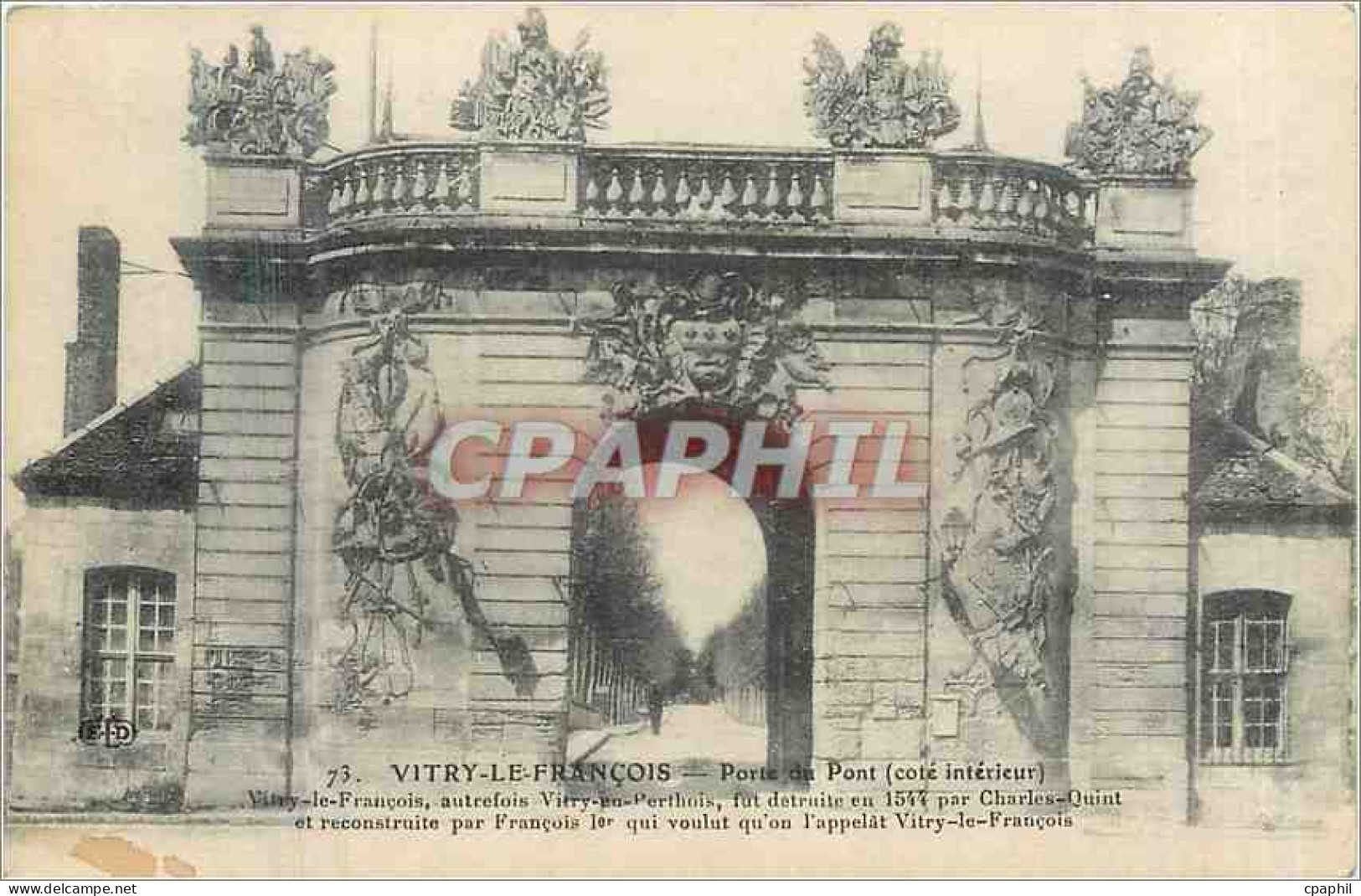 CPA Vitry le Francois porte du pont cote interieur
