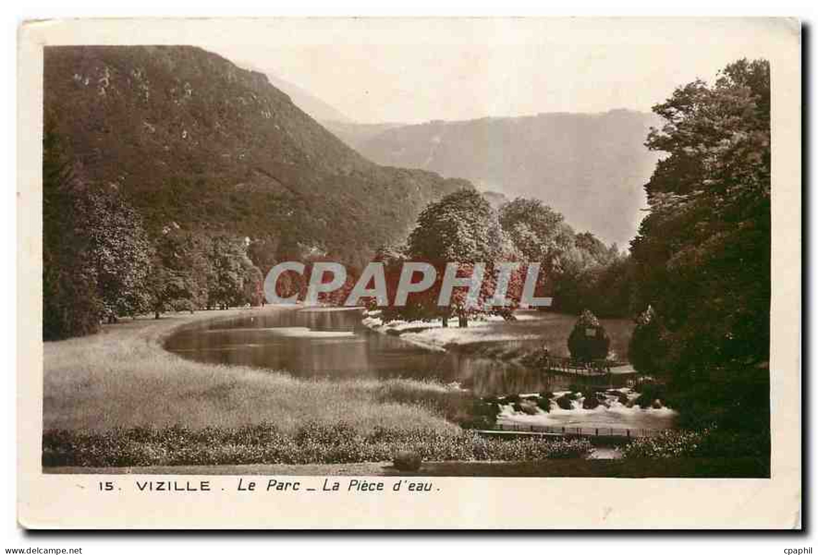 CPA Vizille Le Parc La Piece d'eau