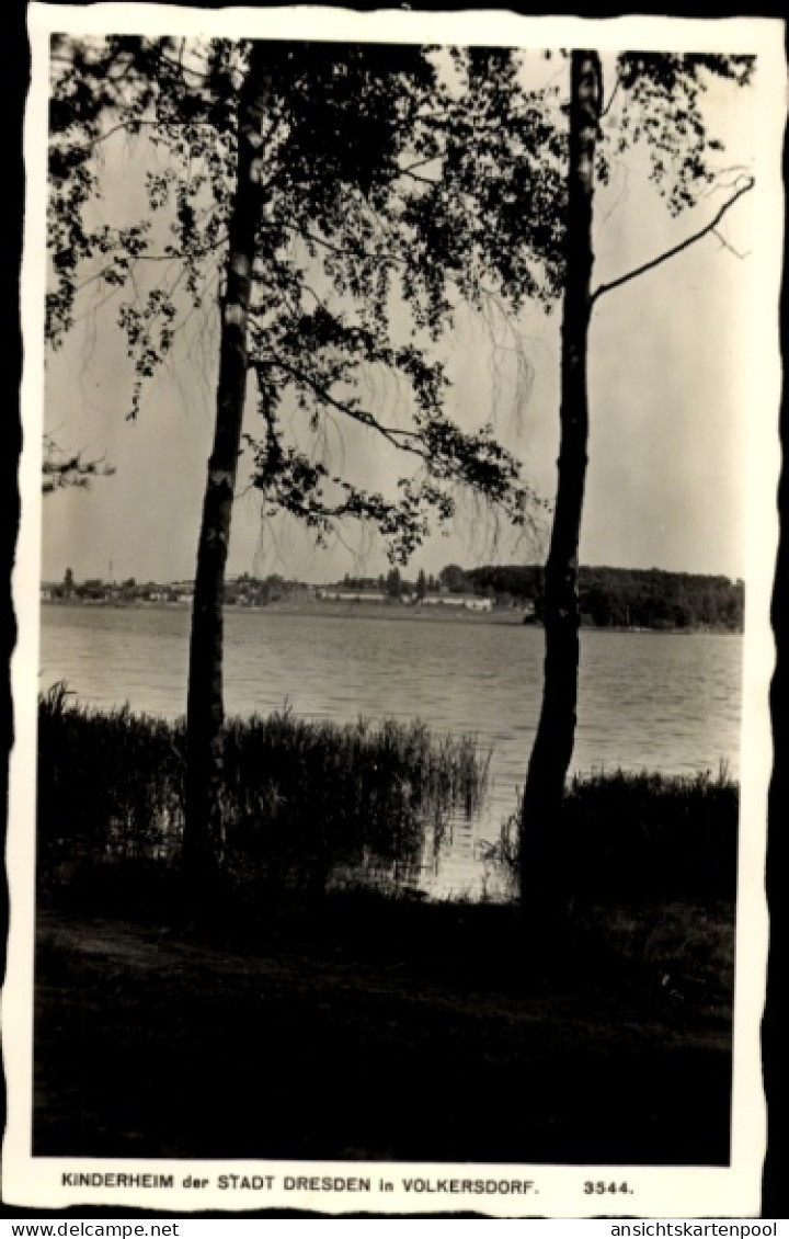 CPA Volkersdorf Radeburg Sachsen, bild, Kinderheim, Stadt Dresden, Wasserlandschaft, Bäume