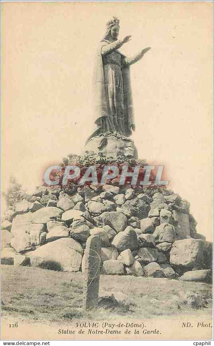 CPA Volvic Puy de Dome Statue de Notre Dame de la Garde