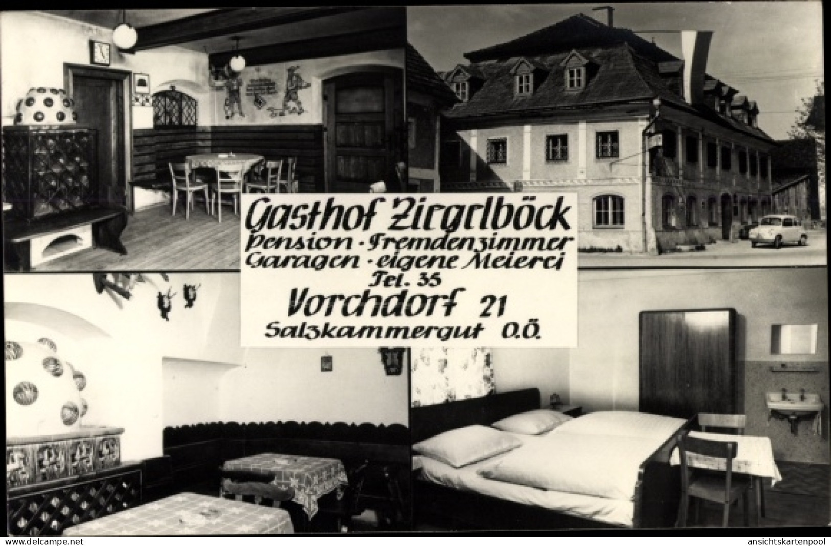 CPA Vorchdorf in Oberösterreich, Gasthof Ziegelböck, Innenansichten