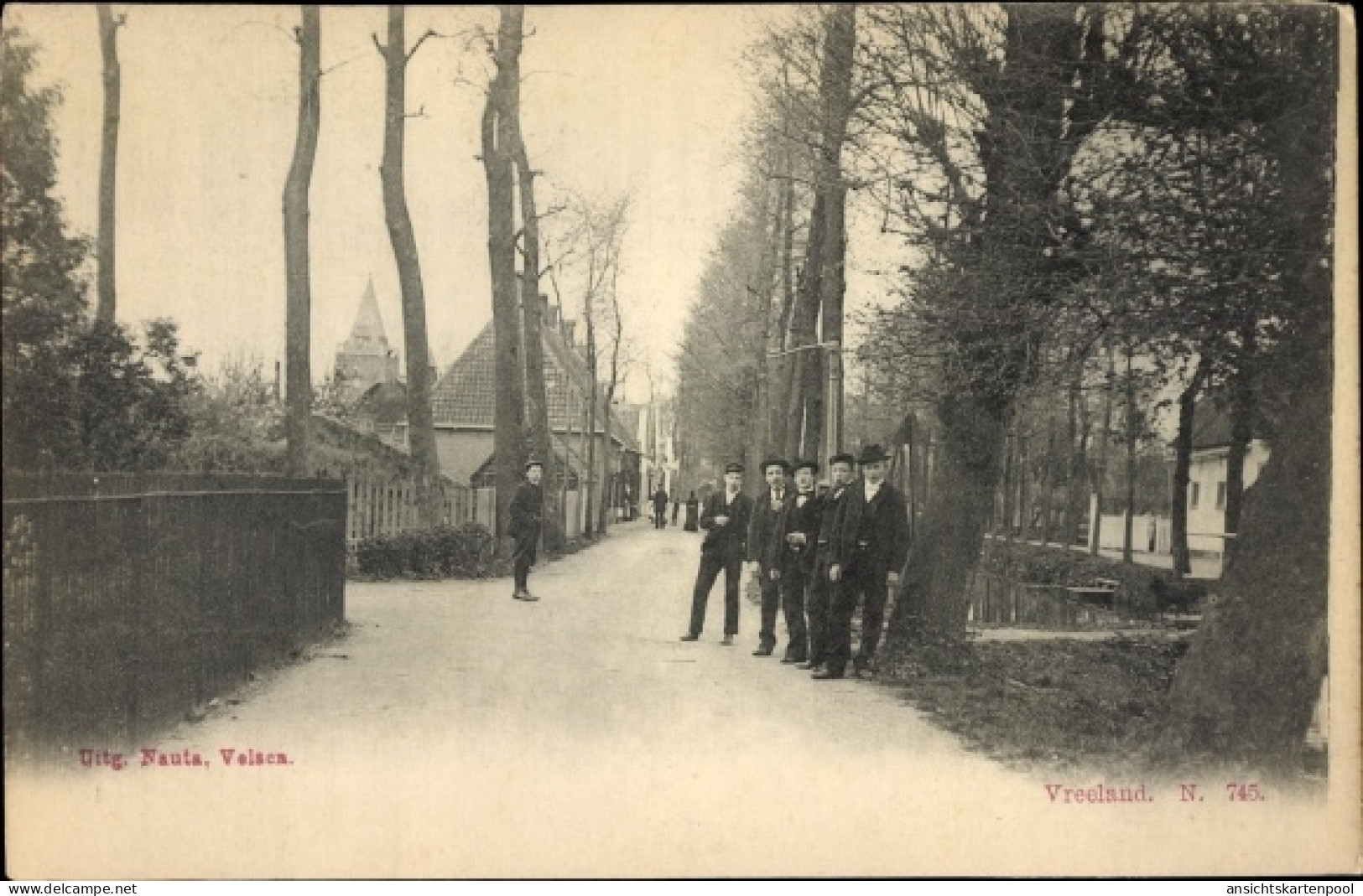 CPA Vreeland Utrecht, Straßenpartie im Ort, Männer