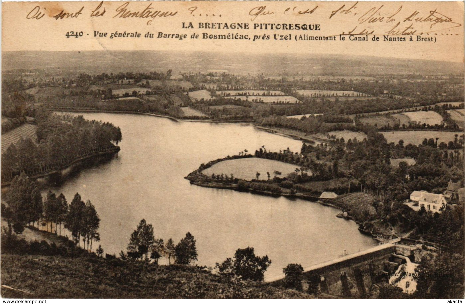 CPA Vue générale du Barrage de Bosméléac - pres Uzel (381770)