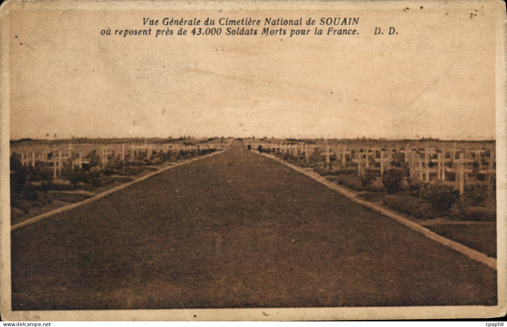 CPA Vue Generale du Cimetiere National de Souain