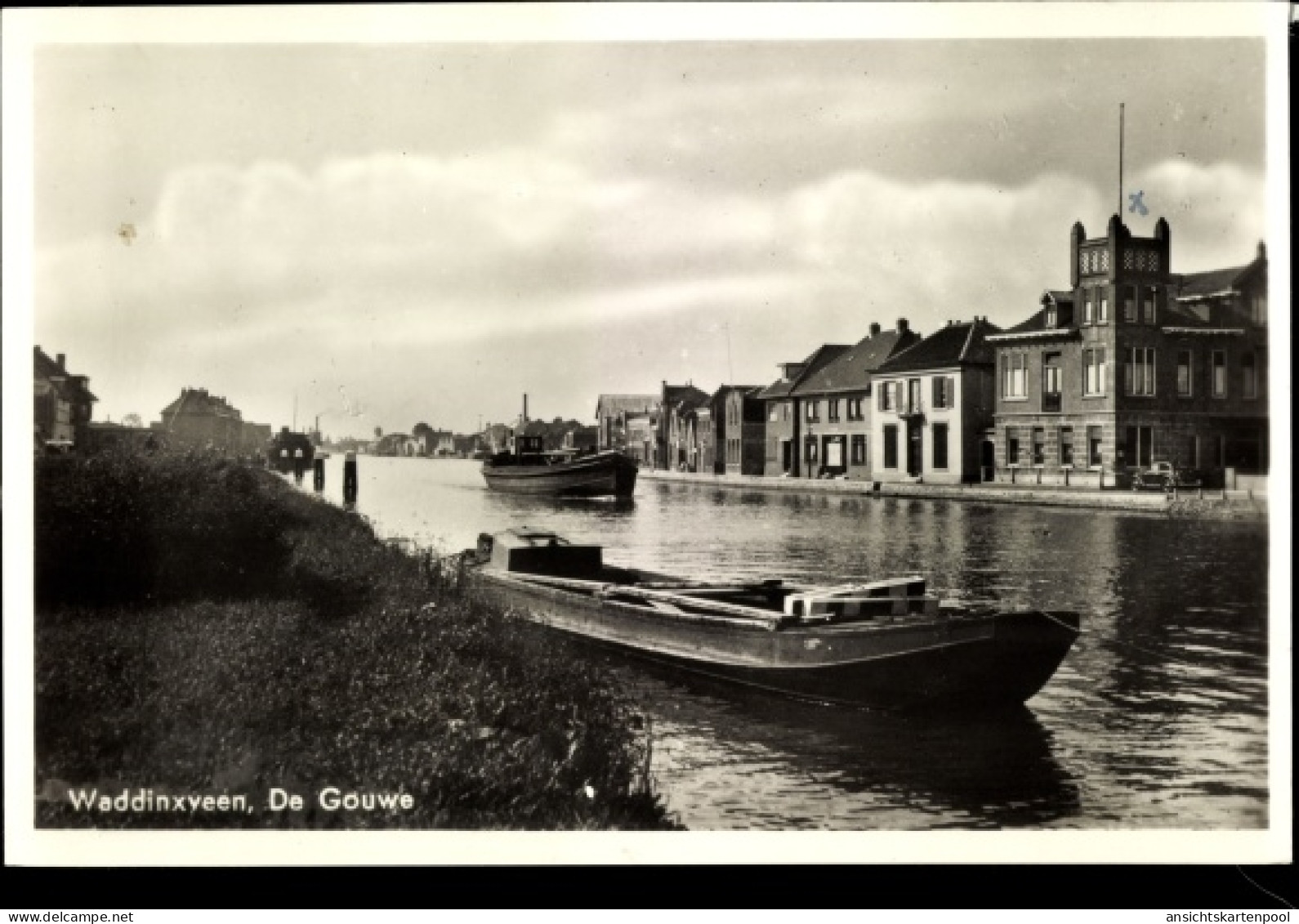 CPA Waddinxveen Südholland, de Gouwe, Lastenkahn
