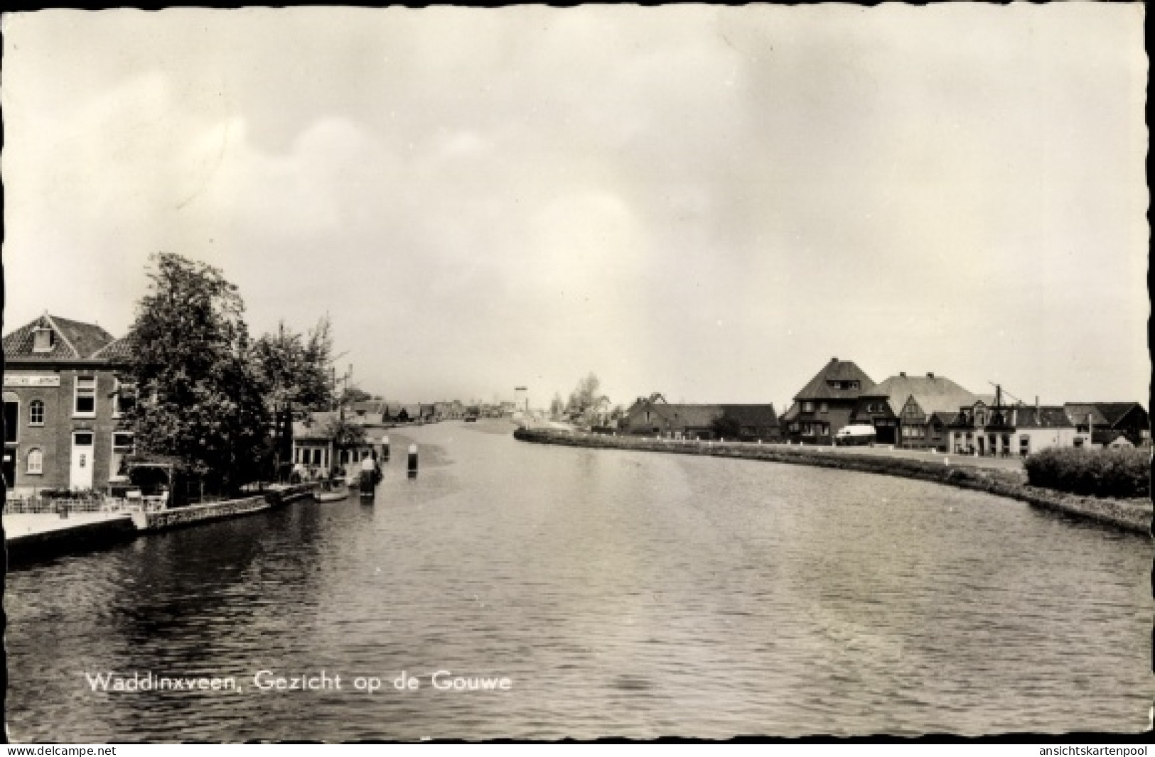 CPA Waddinxveen Südholland, Gezicht op de Gouwe