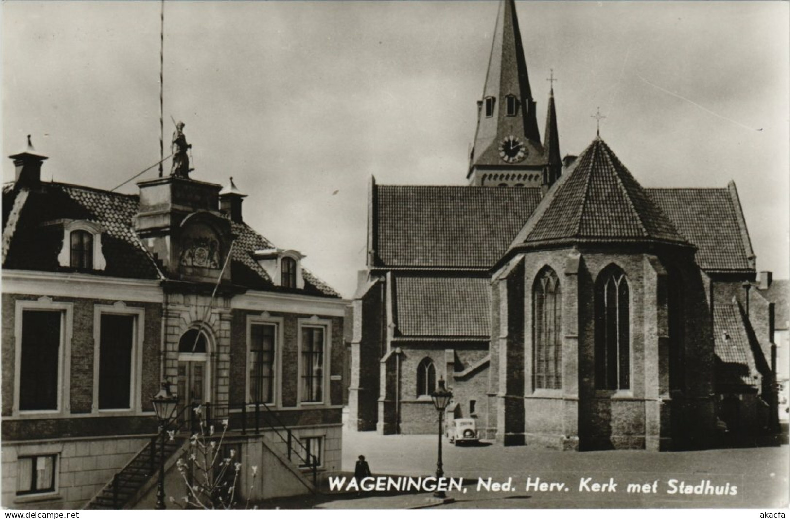 CPA WAGENINGEN Ned.Herv. Kerk met Stadhuis NETHERLANDS (713448)