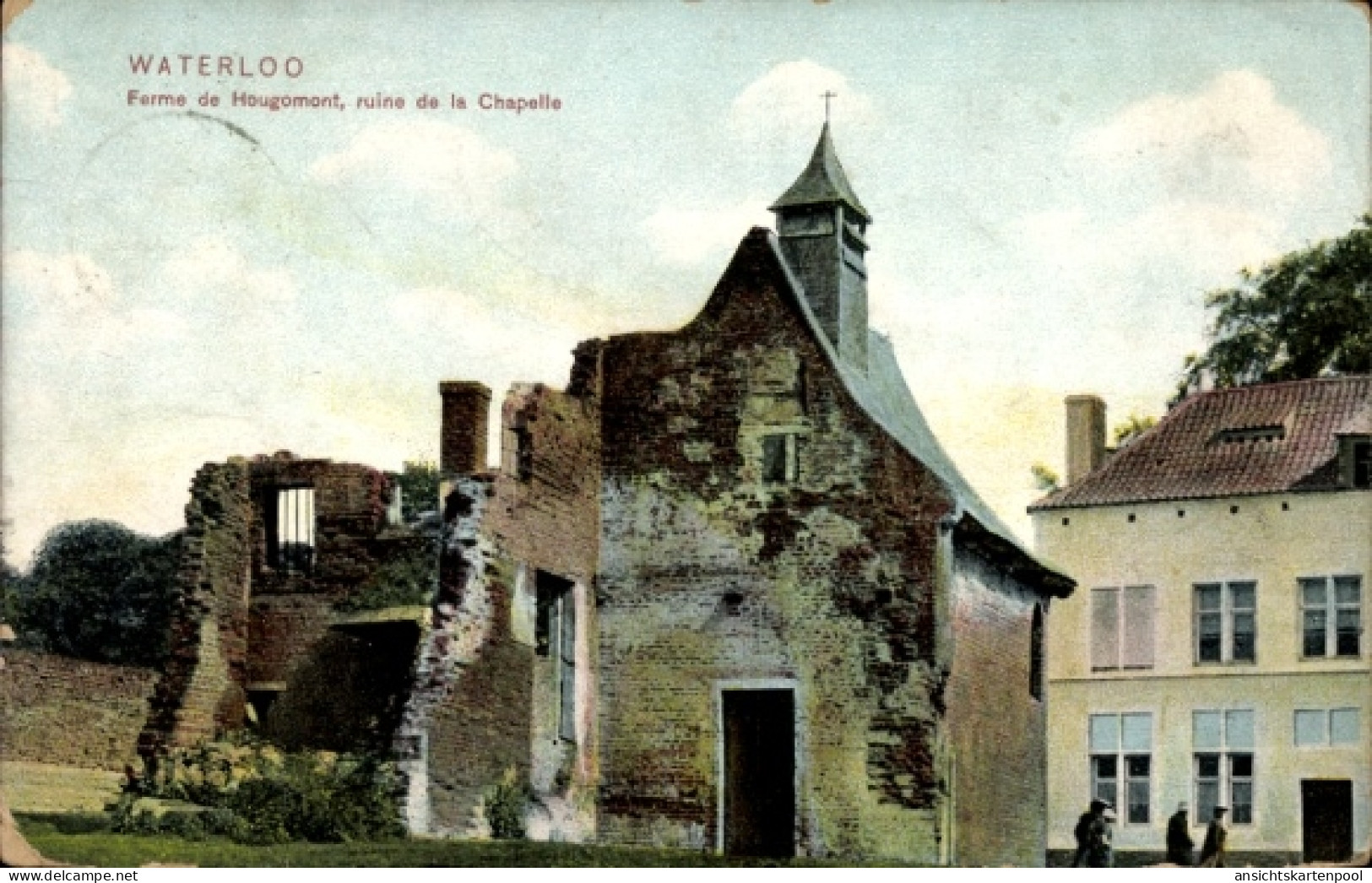 CPA Waterloo Brabant wallon, Ferme de Hougomont, Ruine de la Chapelle