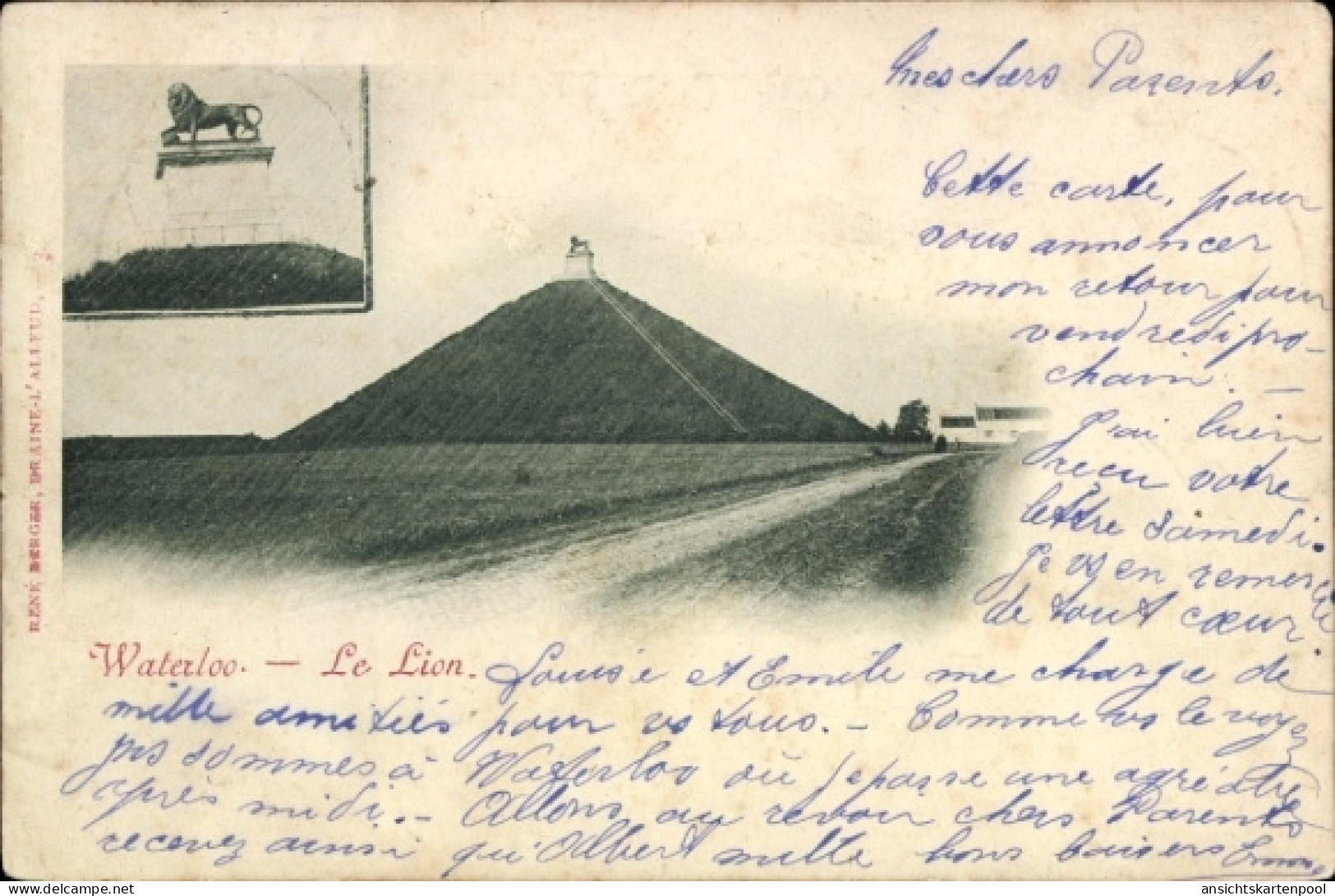 CPA Waterloo Brabant wallon, Lion