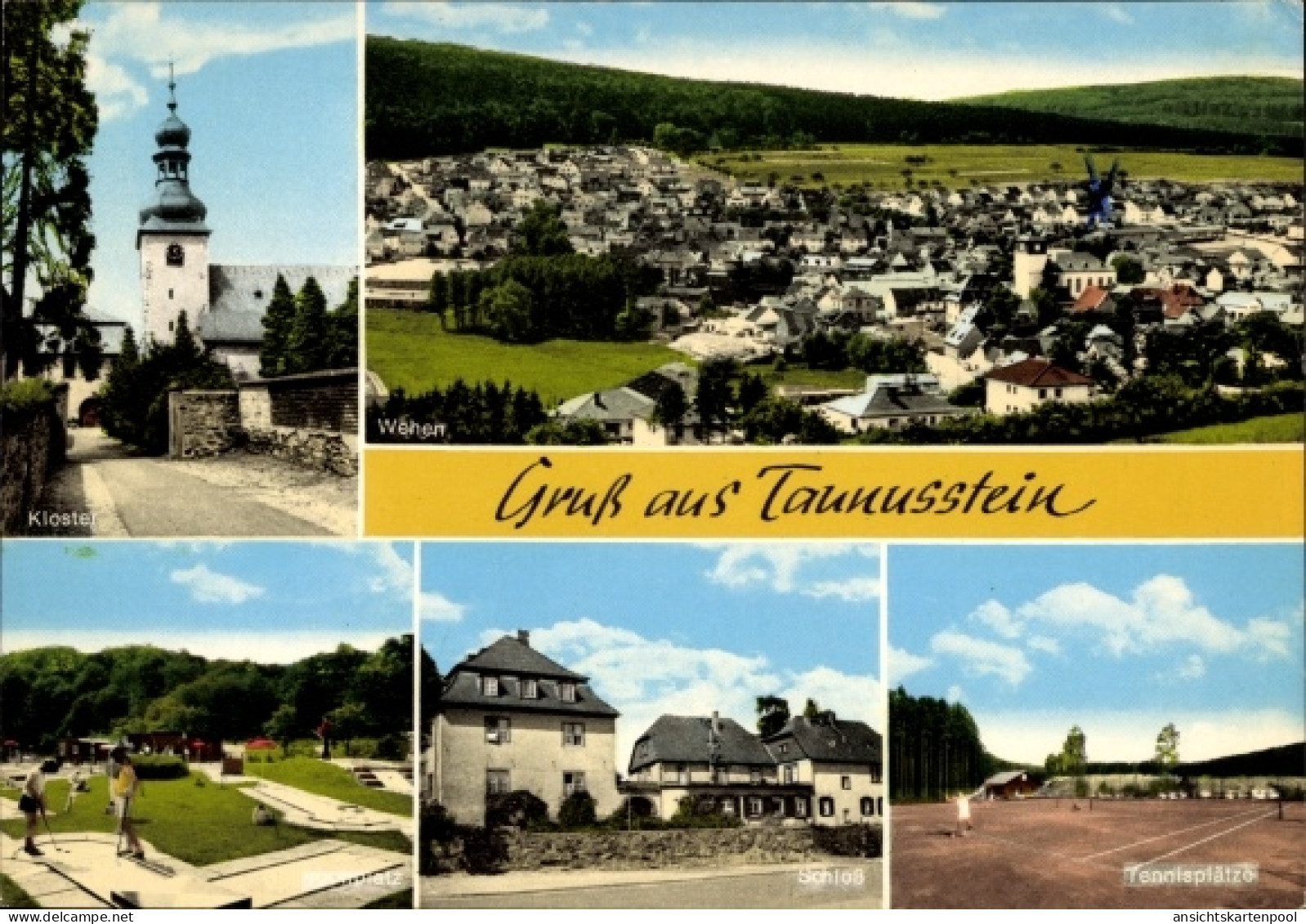 CPA Wehen Taunusstein in Hessen, Gesamtansicht, Kloster, Schloss, Tennisplätze, Minigolf