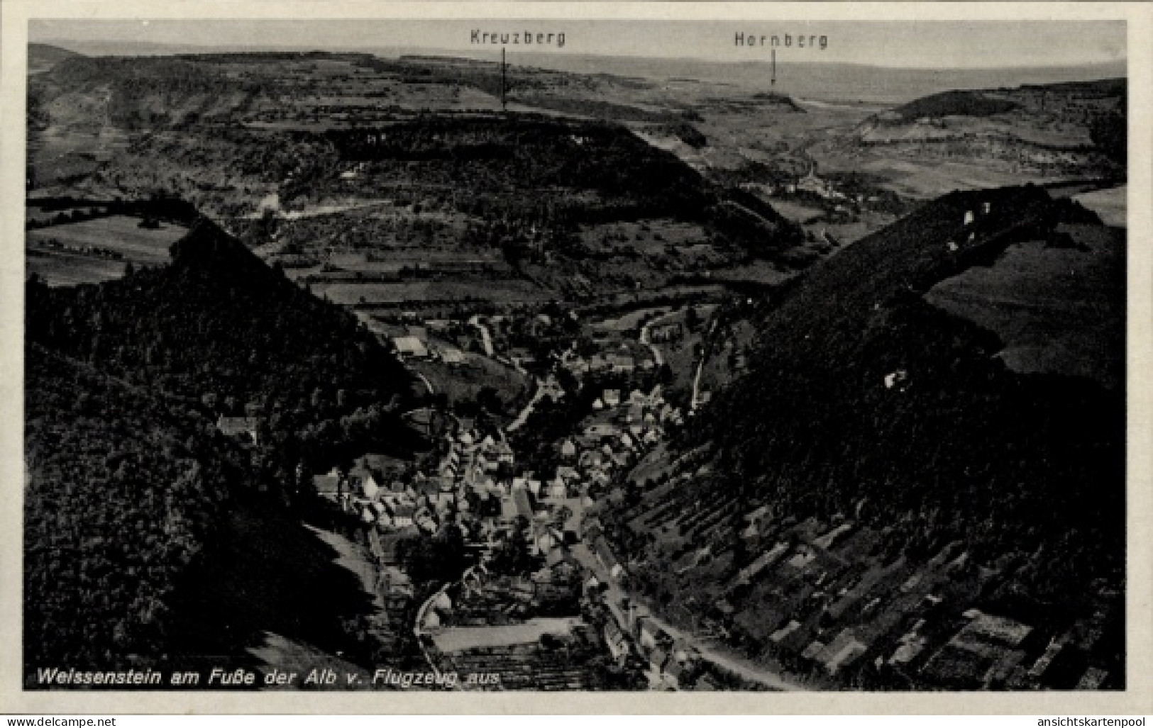 CPA Weißenstein Lauterstein in Württemberg, Fliegeraufnahme, Hornberg, Kreuzberg