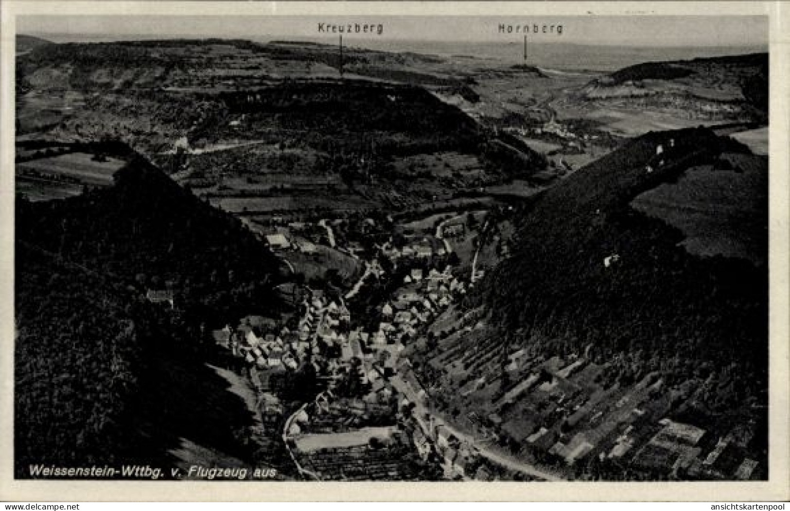 CPA Weißenstein Lauterstein in Württemberg, Fliegeraufnahme, Hornberg, Kreuzberg