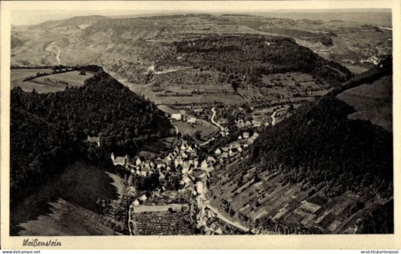 CPA Weißenstein Lauterstein in Württemberg, Luftaufnahme von umliegende Wälder und Felder