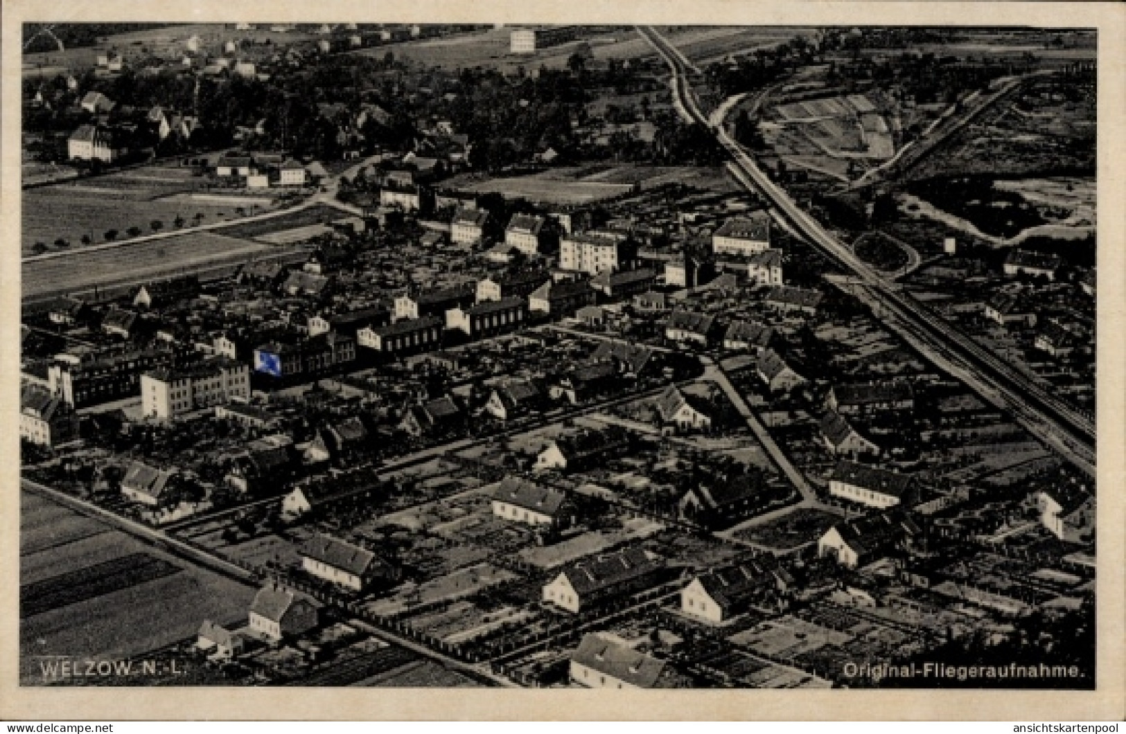 CPA Welzow in der Niederlausitz, Fliegeraufnahme