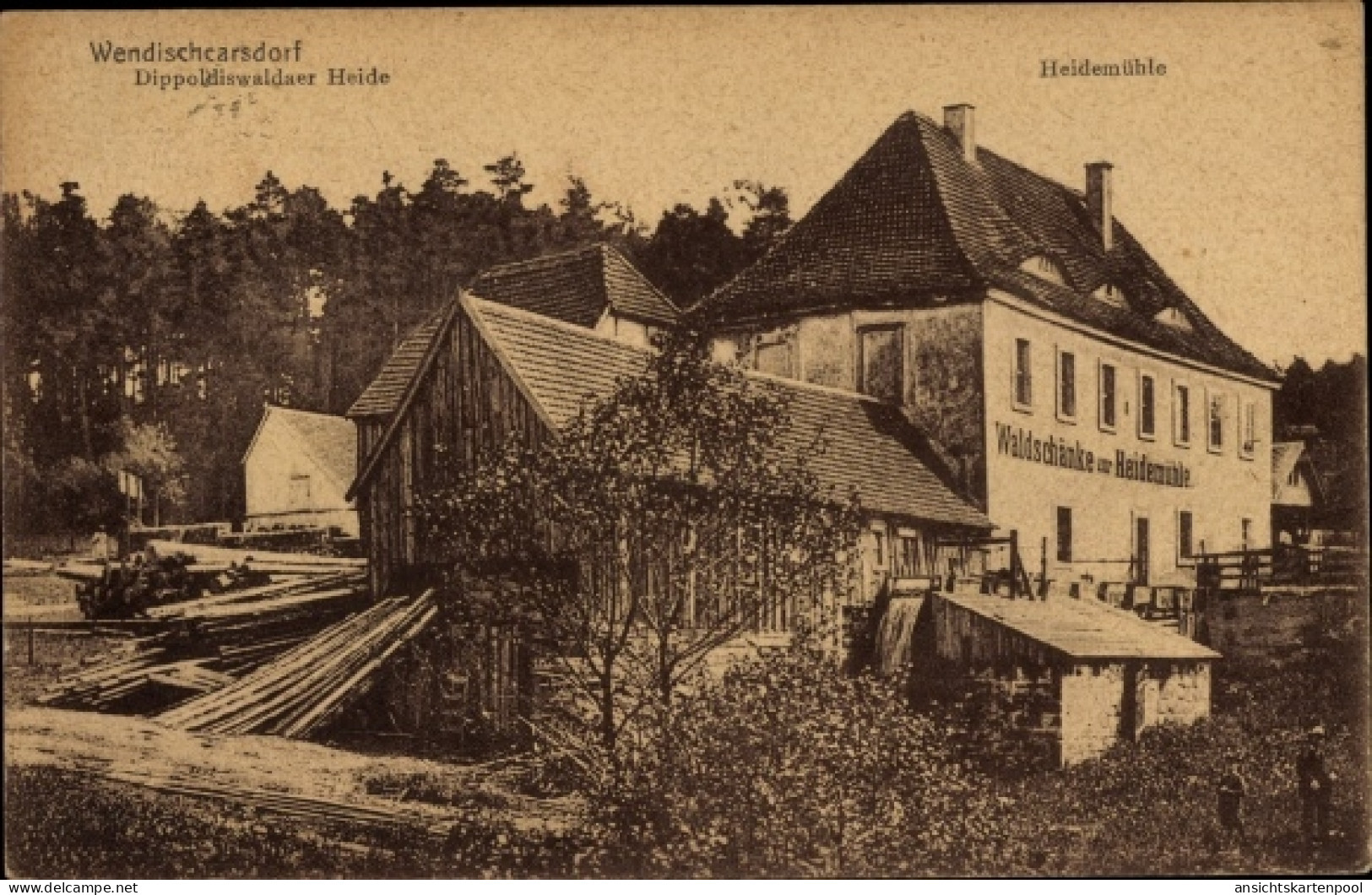 CPA Wendischkarsdorf Karsdorf Rabenau, Waldschänke zur Heidemühle