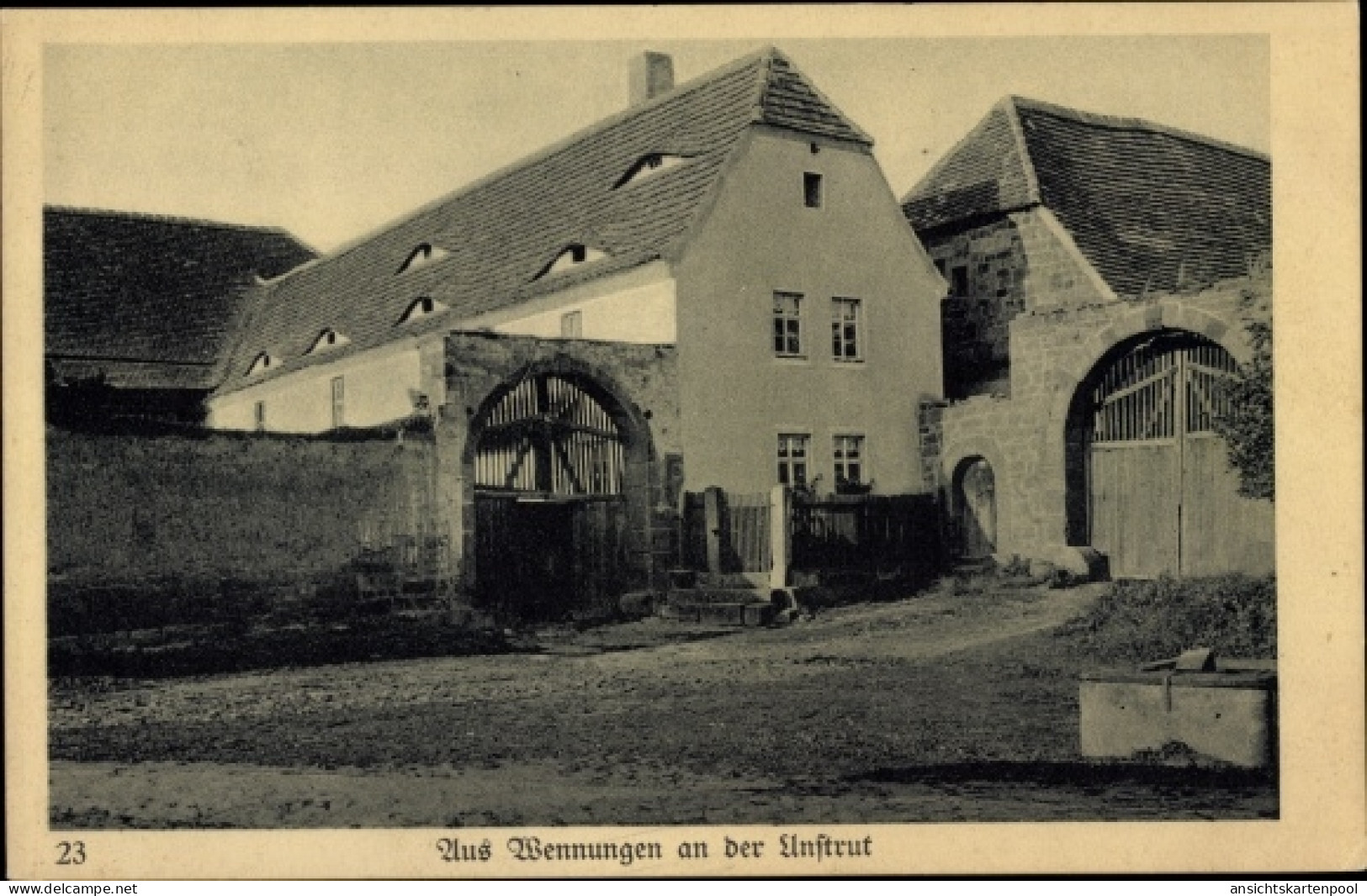 CPA Wennungen Karsdorf Unstruttal Burgenlandkreis, Heimatschutzkarte, Gebäude