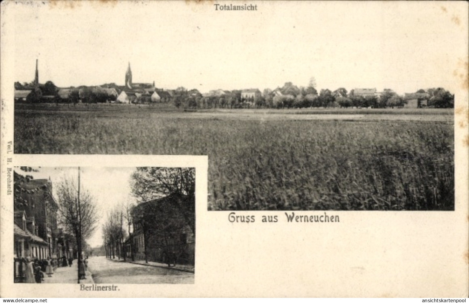 CPA Werneuchen im Kreis Barnim, Gesamtansicht, Berlinerstraße