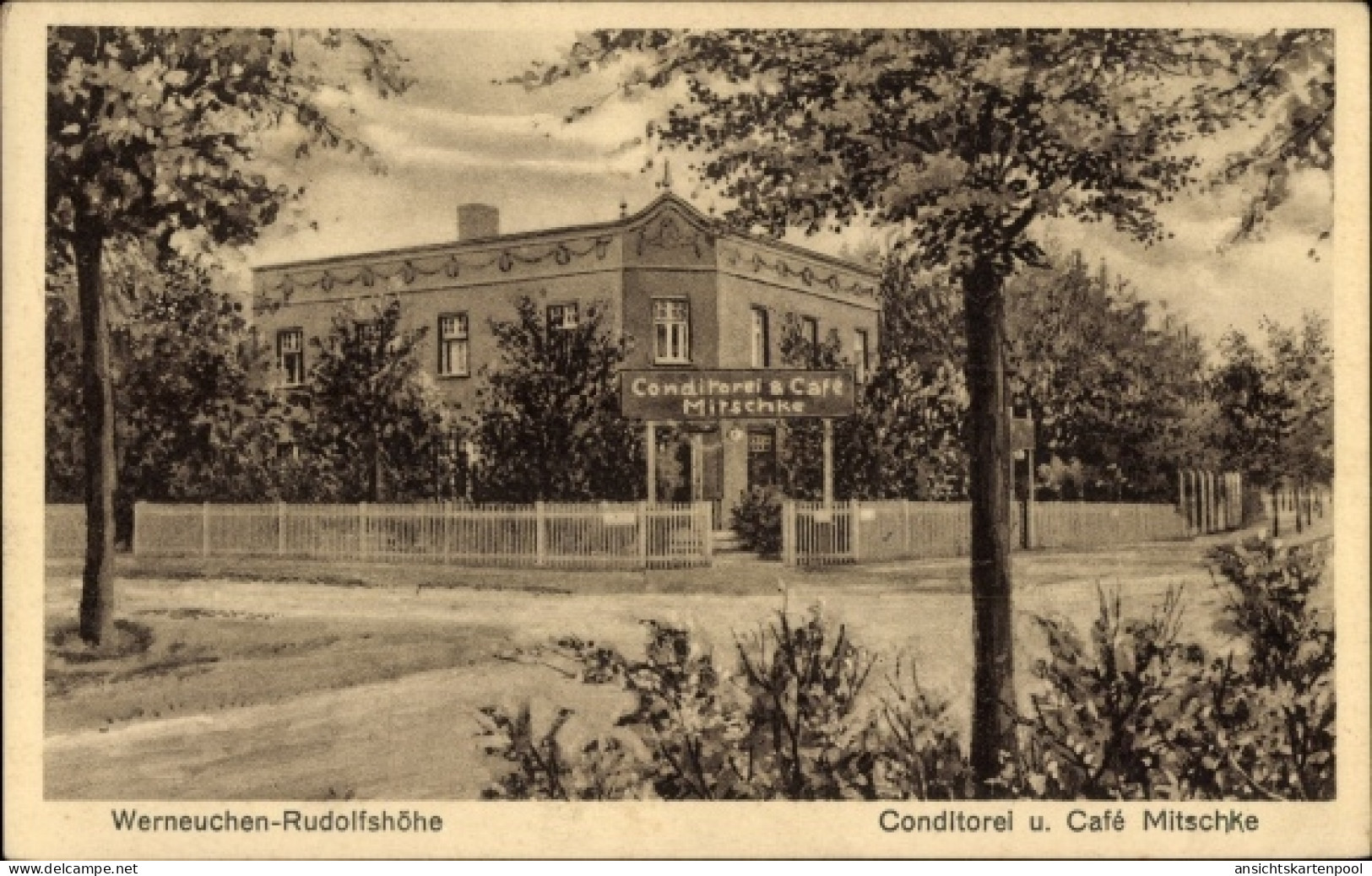 CPA Werneuchen Rudolfshöhe im Kreis Barnim, Konditorei und Cafe Mitschke