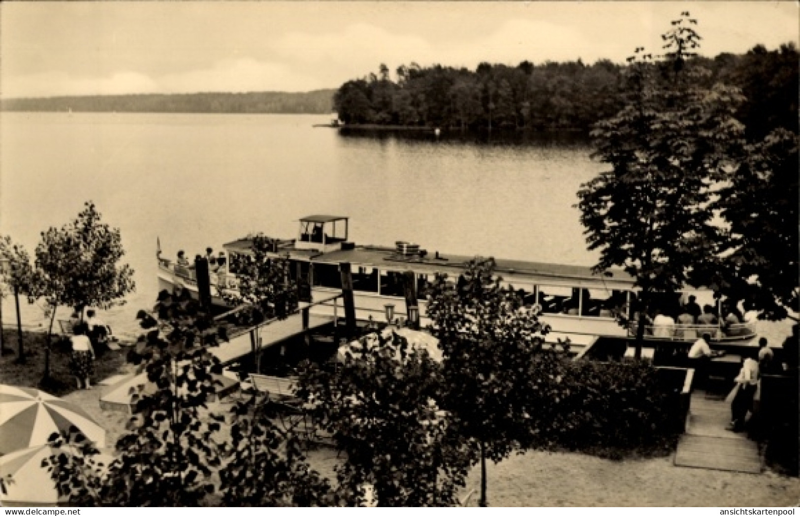 CPA Wildau am Werbellinsee Schorfheide Brandenburg, Café Wildau, Schiffsanlegestelle