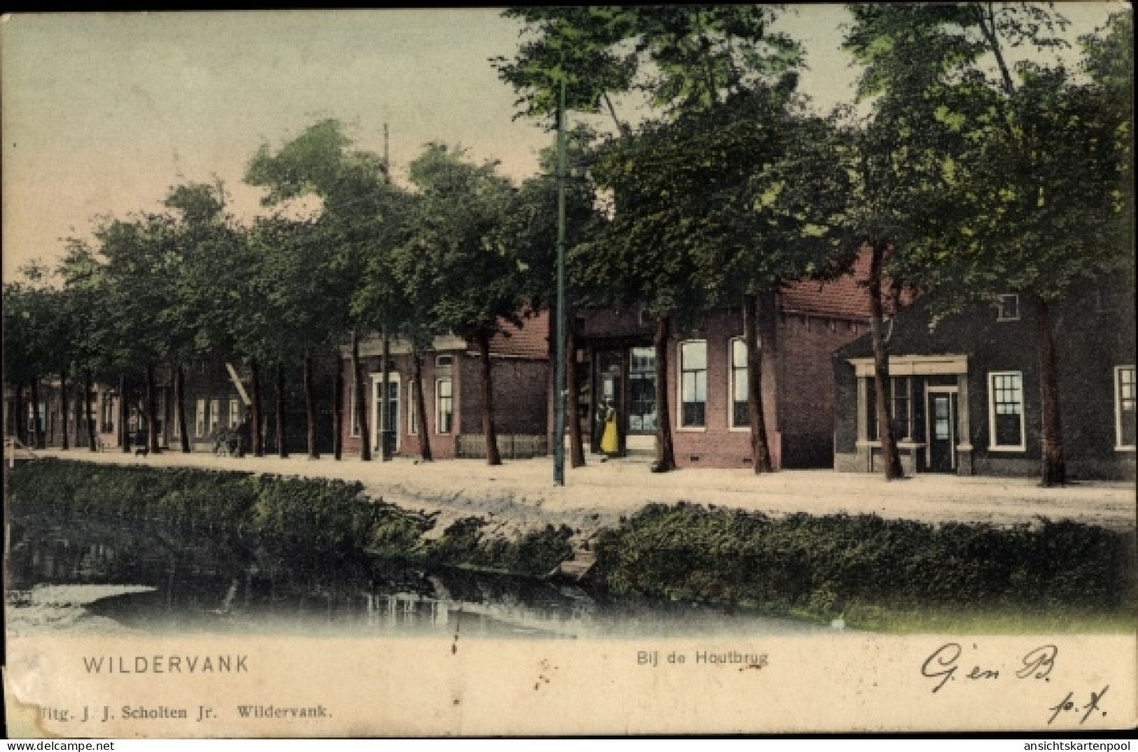 CPA Wildervank Groningen Niederlande, Bij de Houtbrug