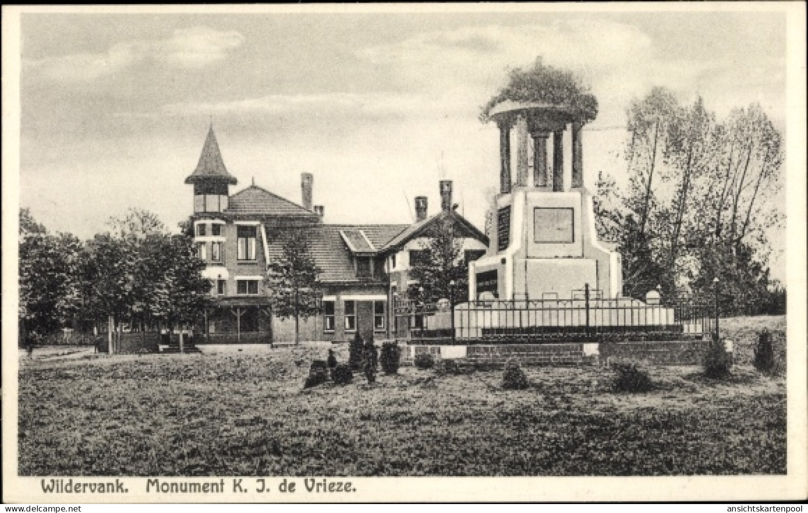 CPA Wildervank Groningen Niederlande, Monument K. J. de Vrieze