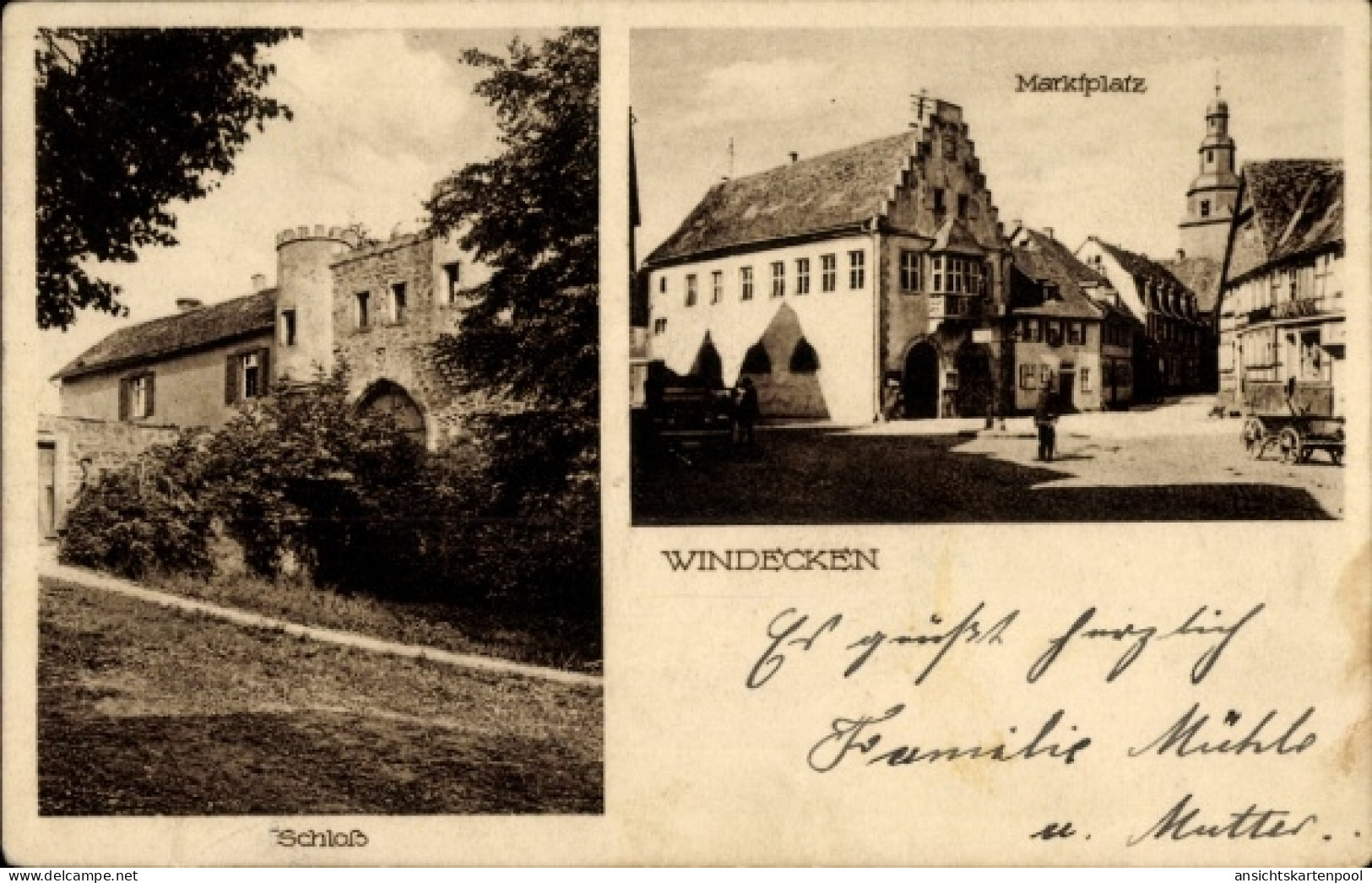 CPA Windecken Nidderau in Hessen, Schloß, Marktplatz