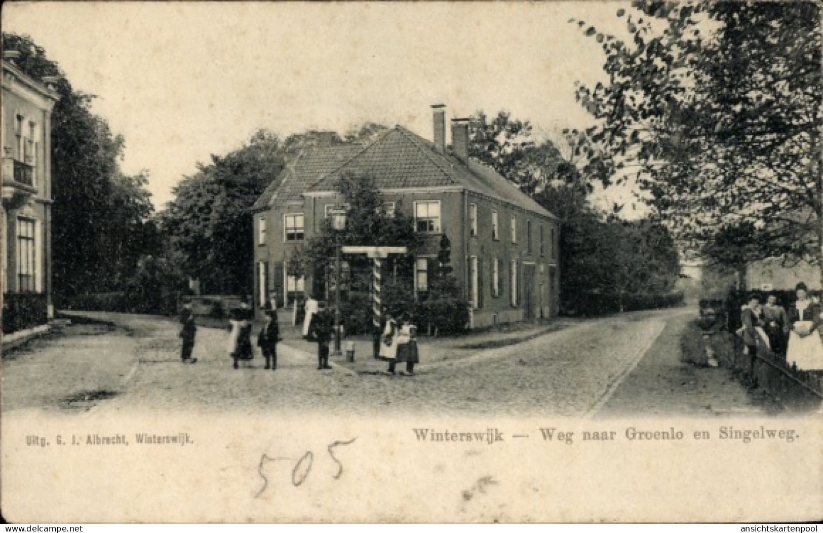 CPA Winterswijk Gelderland Niederlande, Straße nach Groenlo und Singelweg