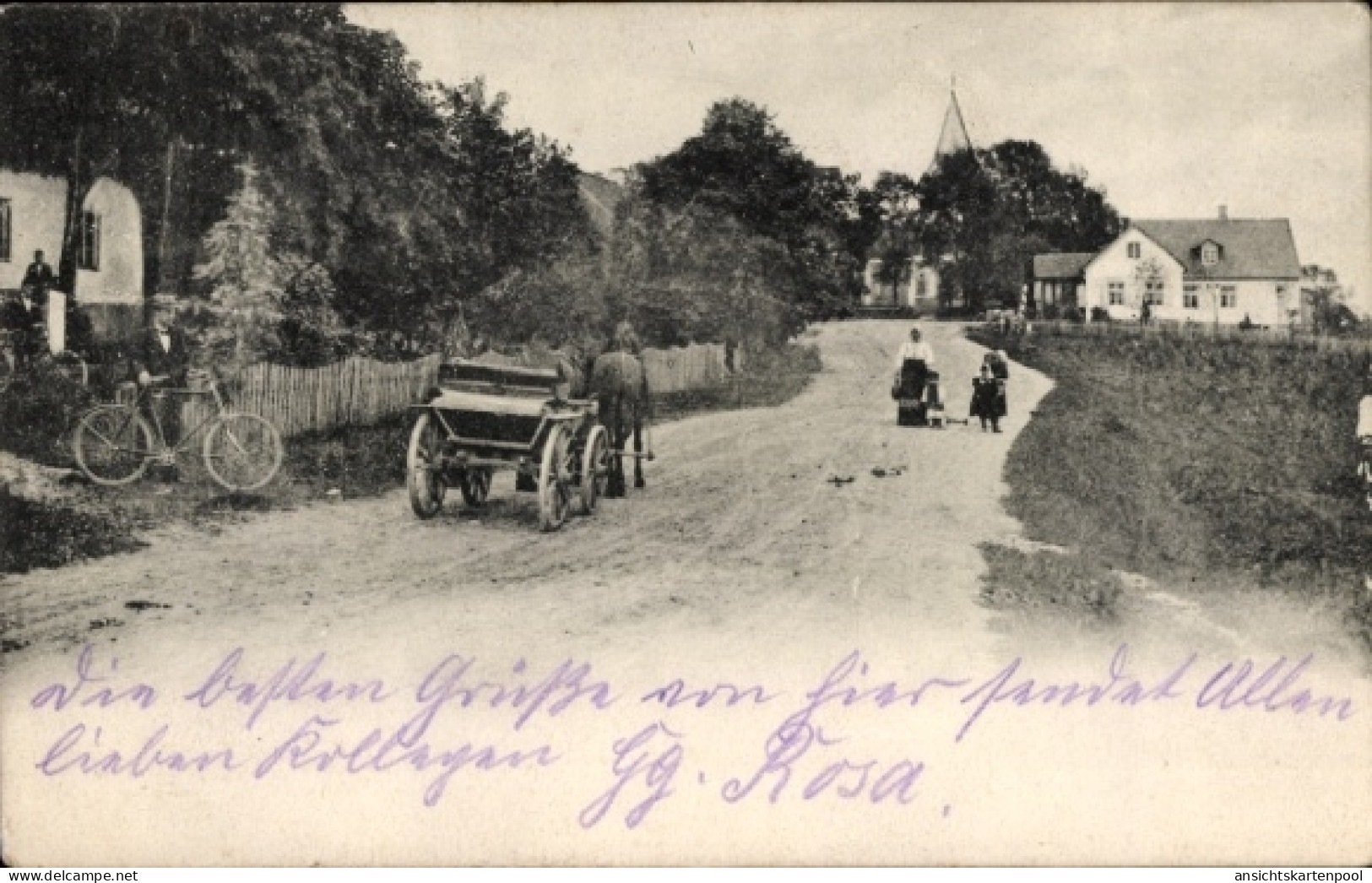 CPA Wolferode Stadtallendorf Hessen, Straße mit Wagen, Menschen, Gebäuden, ländliche Umgebung
