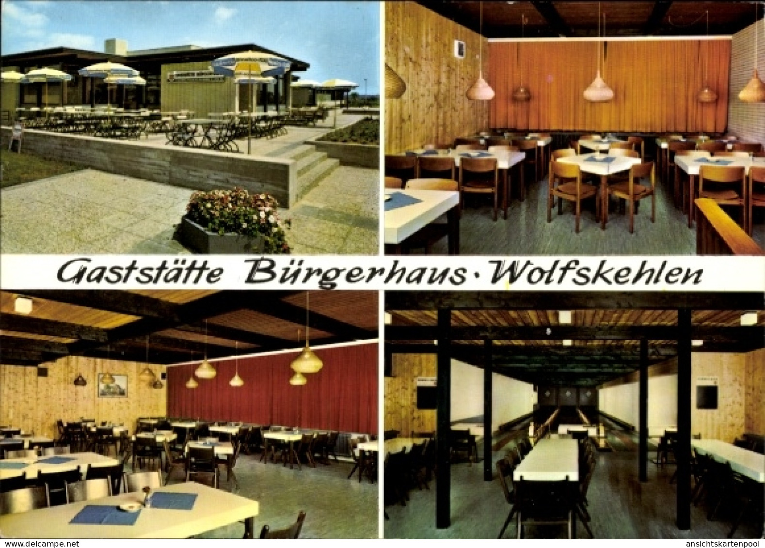CPA Wolfskehlen Riedstadt in Hessen, Gaststätte Bürgerhaus, Kegelbahn