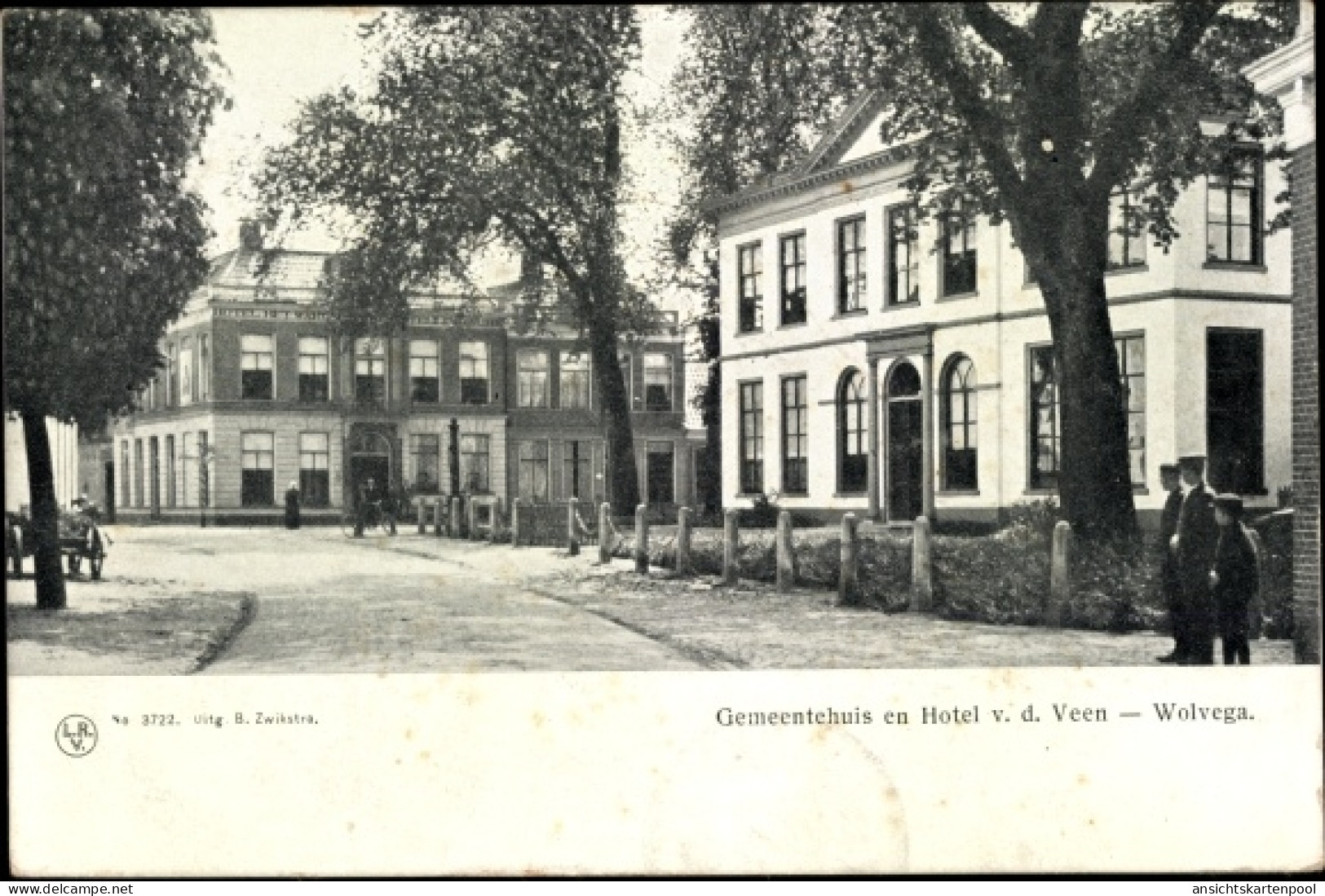 CPA Wolvega Friesland Niederlande, Gemeentehuis en Hotel v. d. Veen