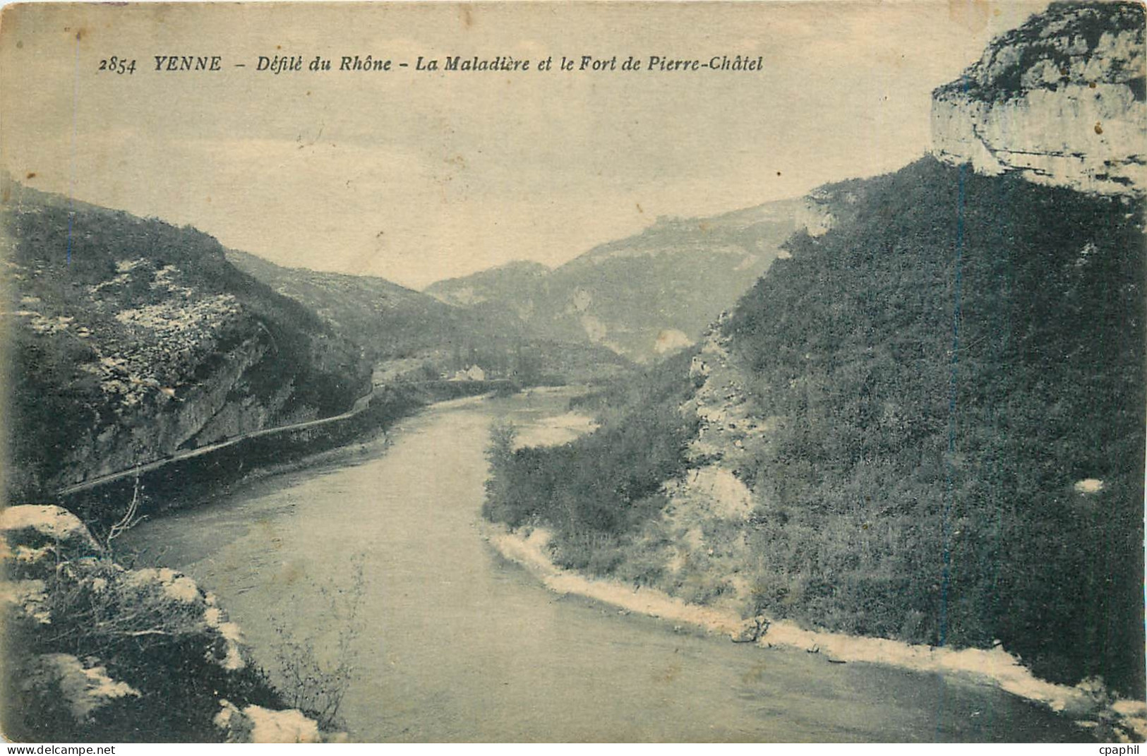 CPA Yenne - Defile du Rhone - La Maladiere et le Fort de Pierre-Chatel