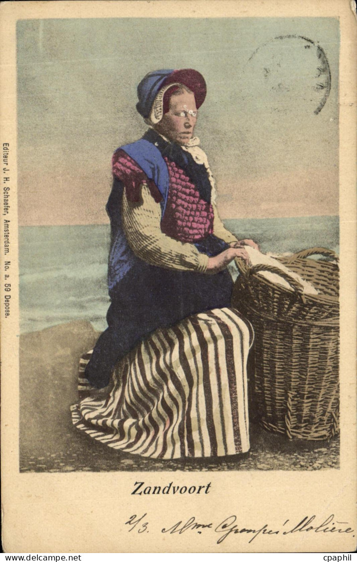 CPA Zandvoort Femme Folklore