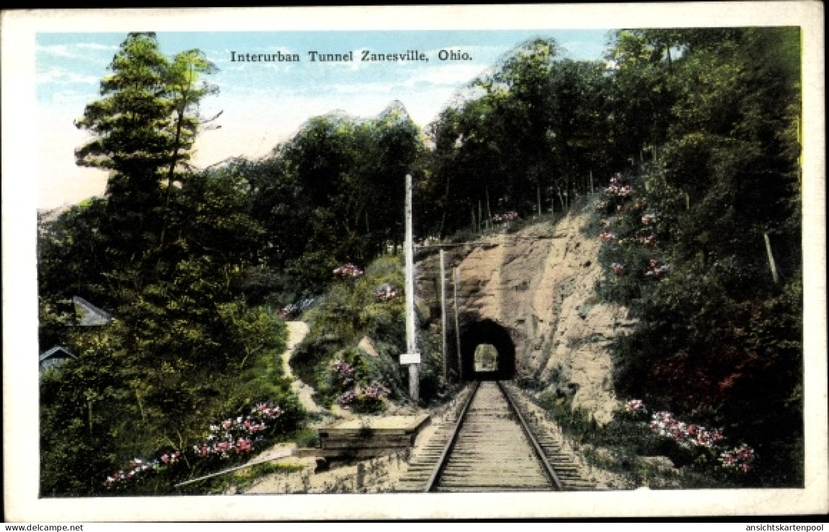 CPA Zanesville Ohio USA, Überlandtunnel