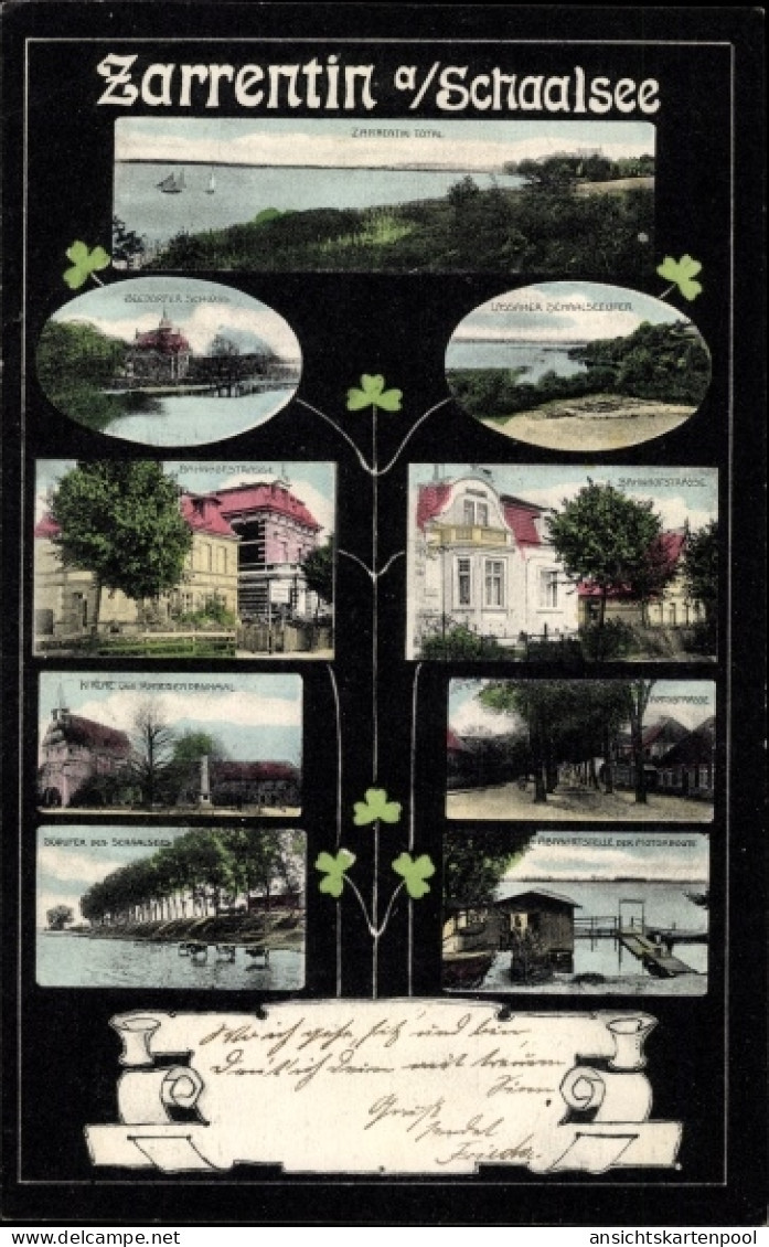 CPA Zarrentin am Schaalsee, Kirche, Straßenpartie, Teilansichten