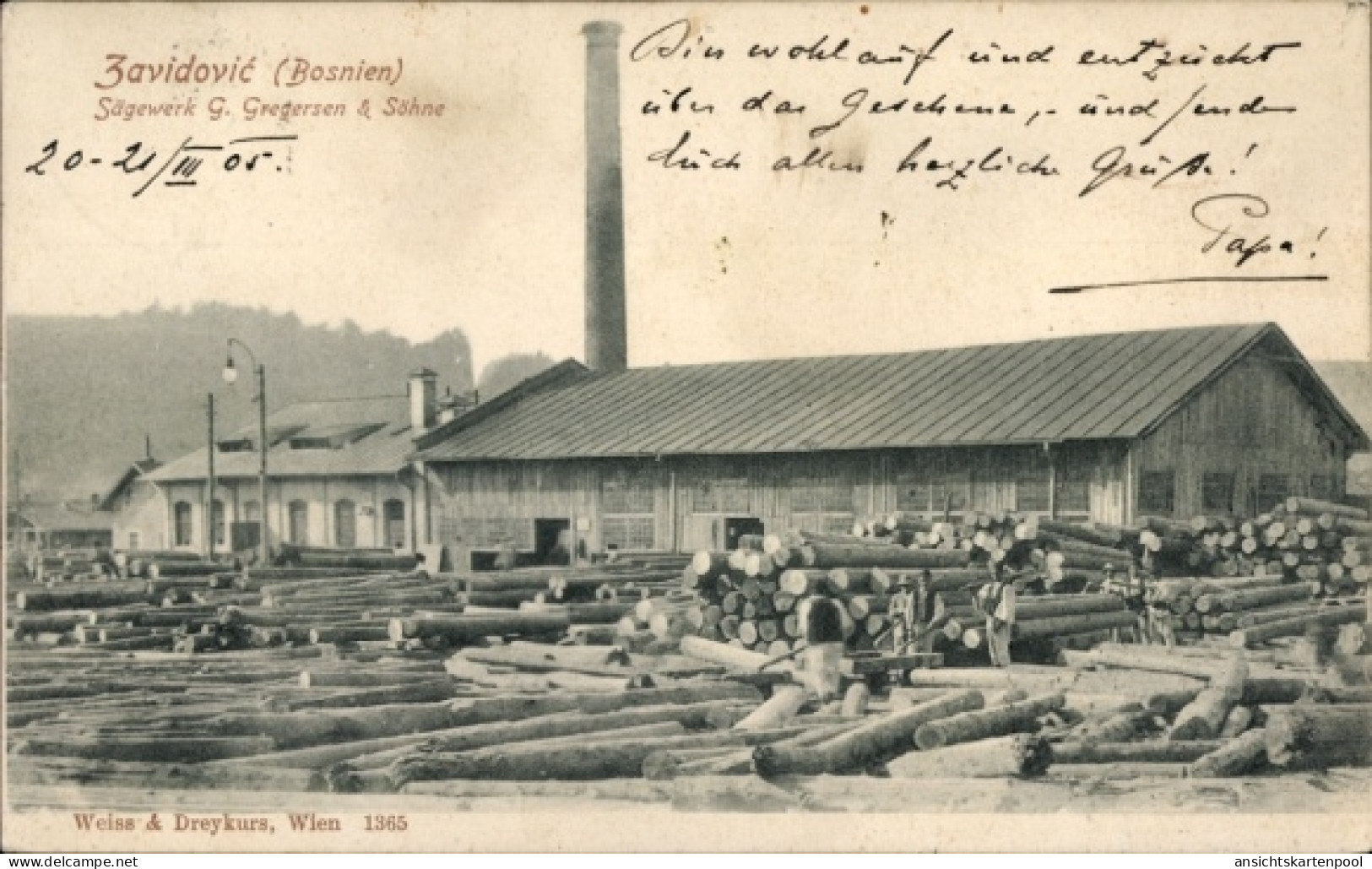 CPA Zavidovići Bosnien-Herzegowina, Sägewerk G. Gregersen & Söhne
