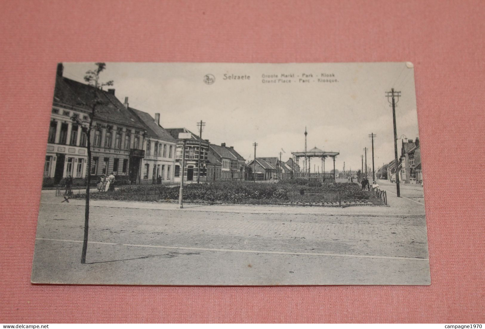 CPA - ZELZATE SELZAETE - GROOTE MARKT - PARK - KIOSK ( KIOSQUE )