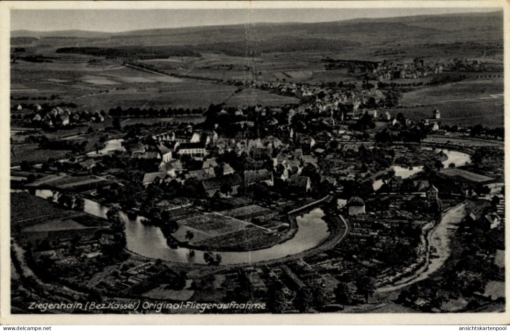 CPA Ziegenhain Schwalmstadt in Hessen, Original-Fliegeraufnahme