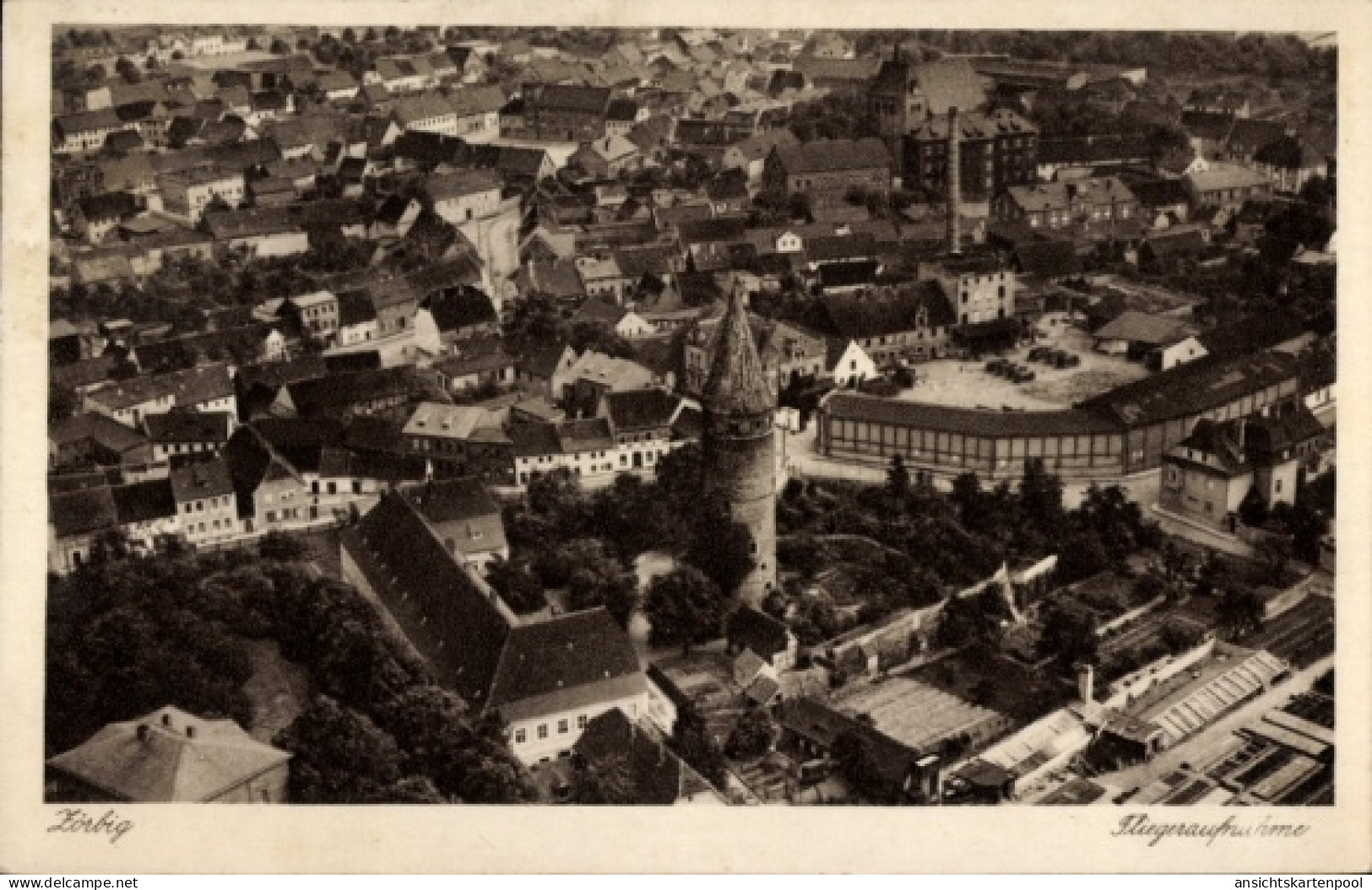 CPA Zörbig in Anhalt, Fliegeraufnahme