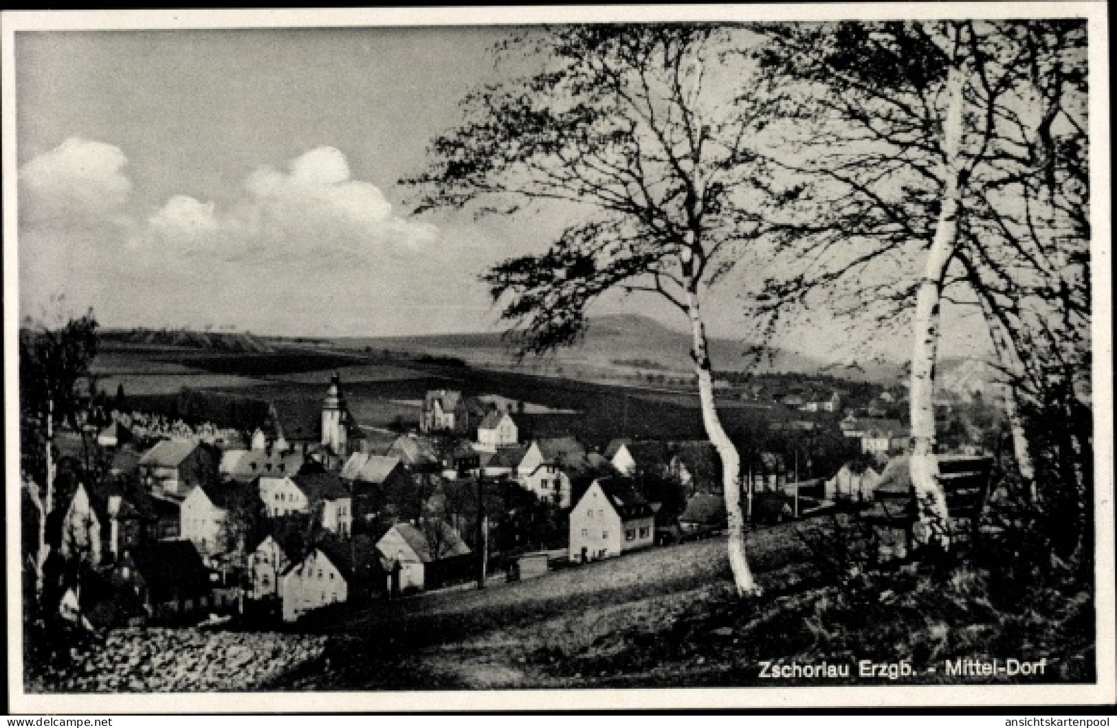 CPA Zschorlau Erzgebirge, Panorama Mitteldorf