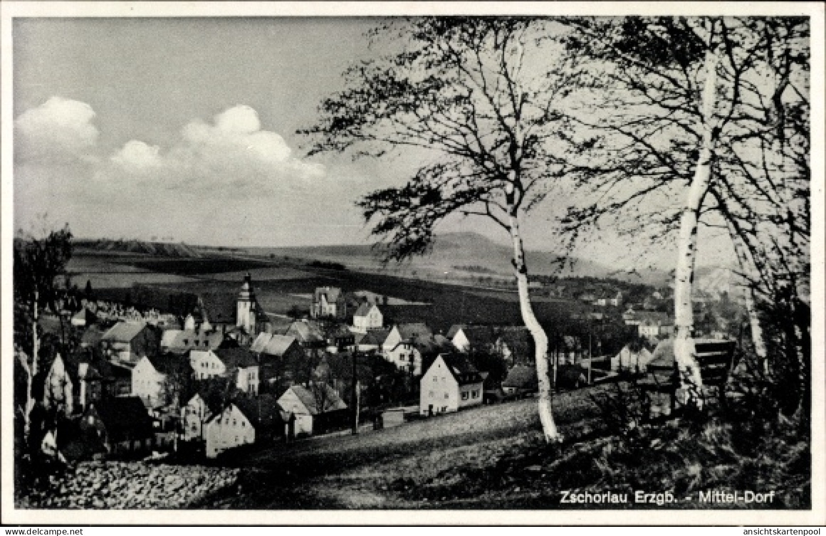 CPA Zschorlau Erzgebirge, Panorama Mitteldorf