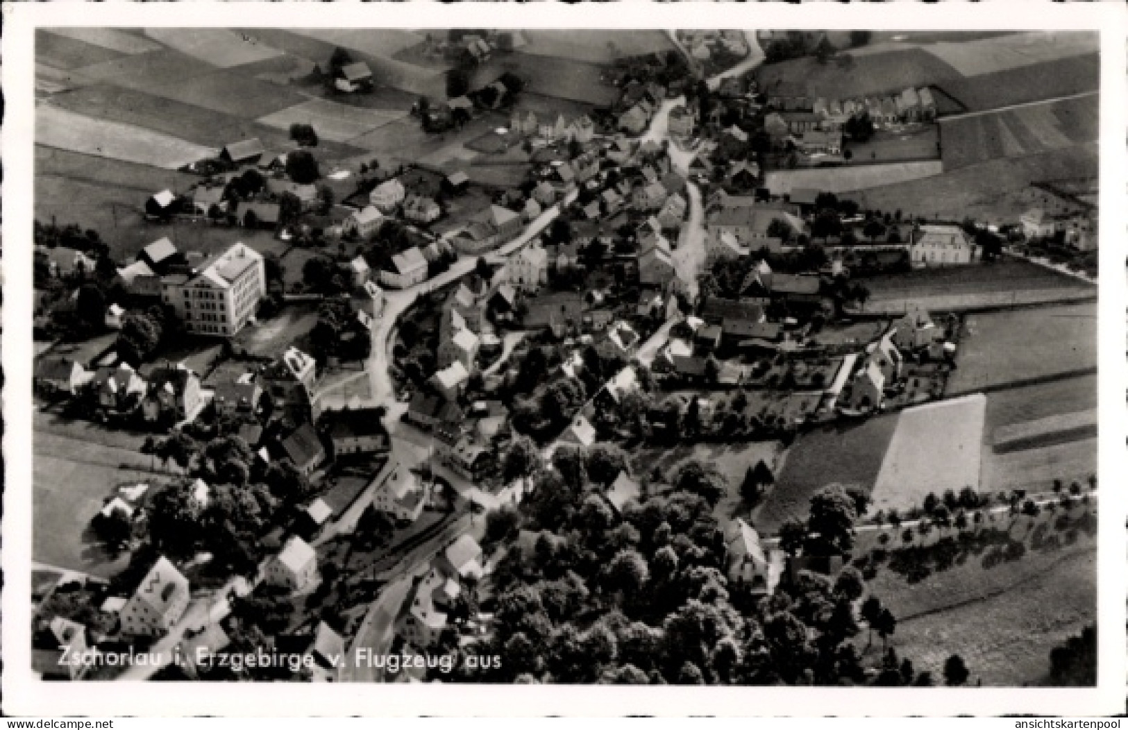 CPA Zschorlau im Erzgebirge, Fliegeraufnahme
