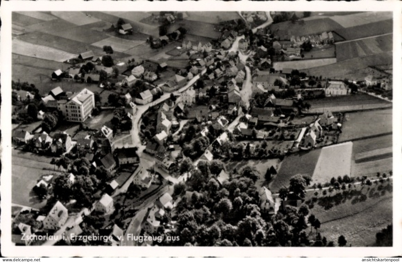 CPA Zschorlau im Erzgebirge, Fliegeraufnahme