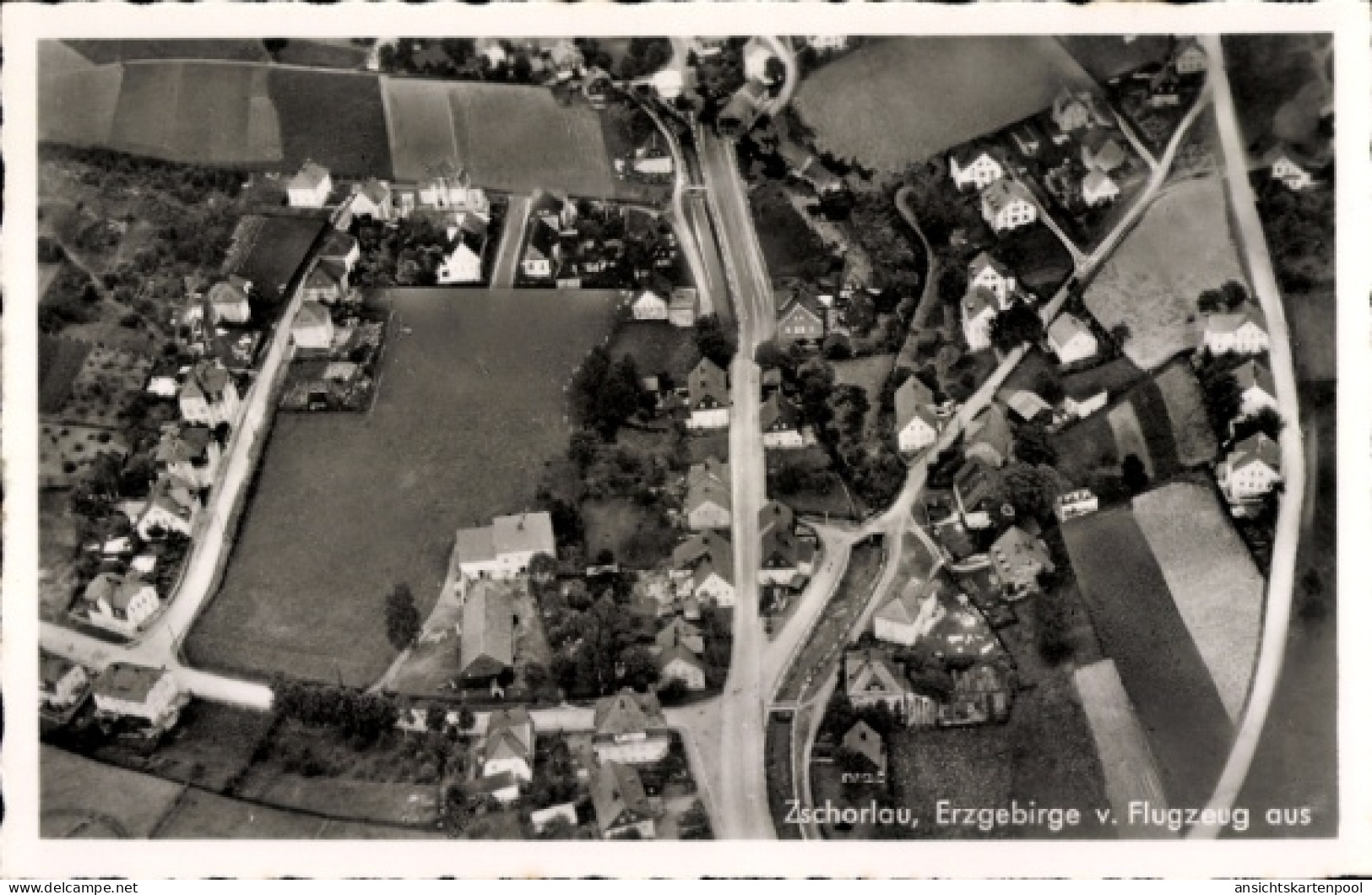 CPA Zschorlau im Erzgebirge, Fliegeraufnahme