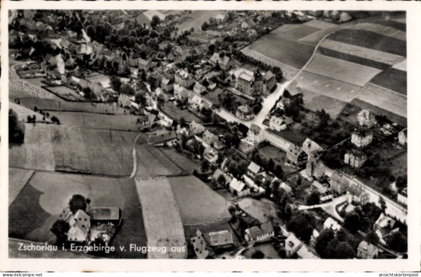 CPA Zschorlau im Erzgebirge, Fliegeraufnahme