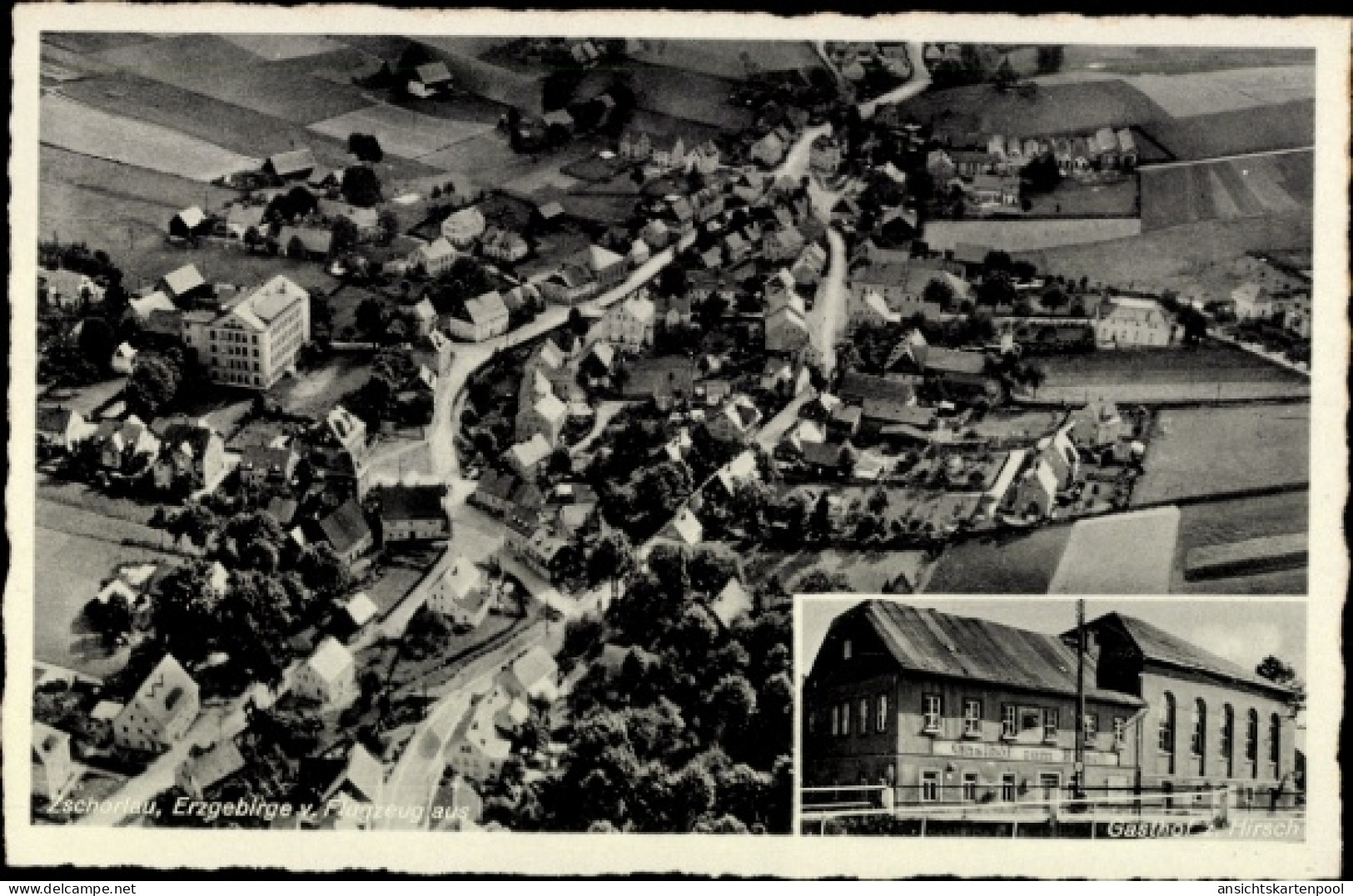 CPA Zschorlau im Erzgebirge, Fliegeraufnahme