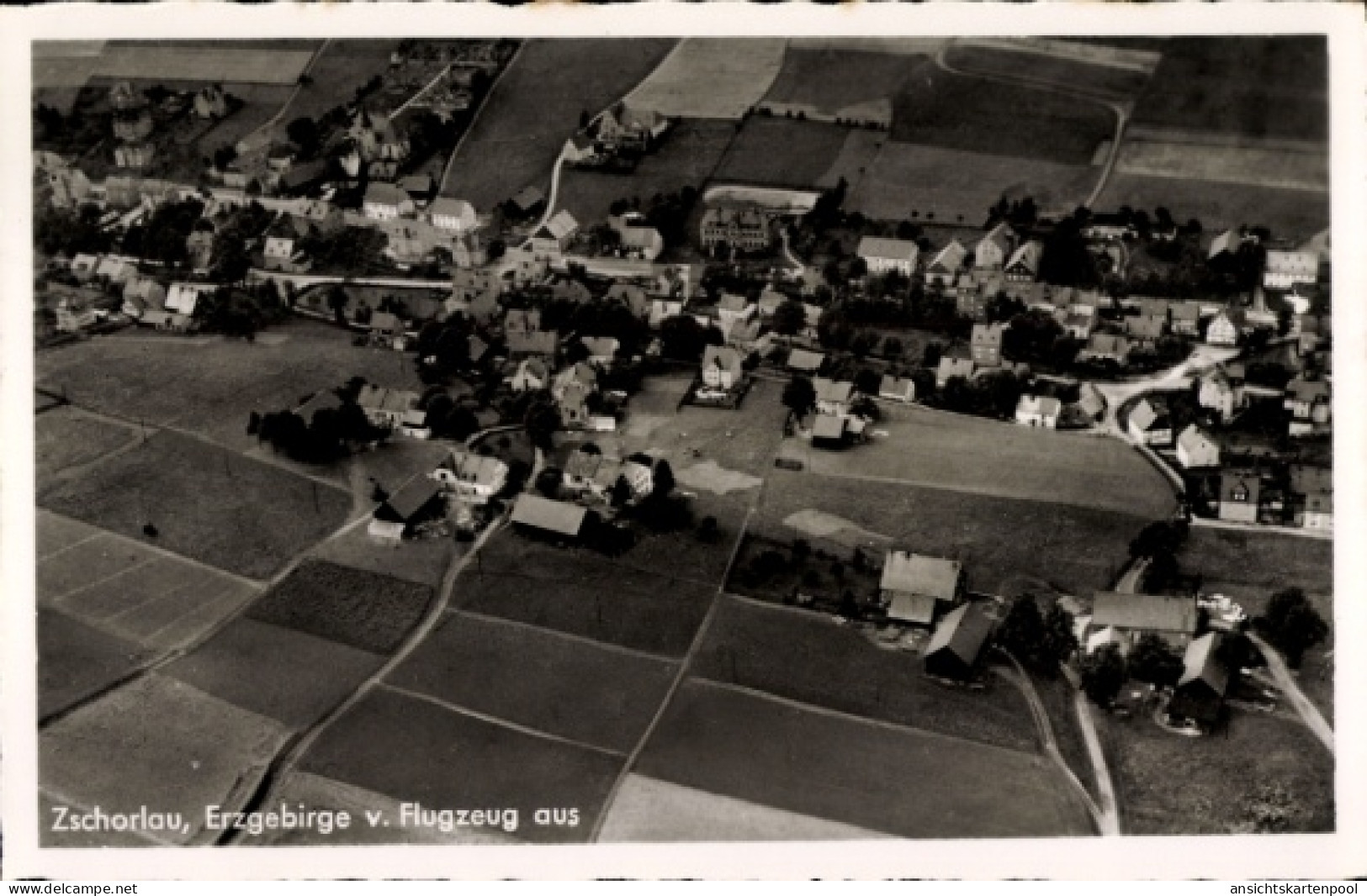 CPA Zschorlau im Erzgebirge, Fliegeraufnahme