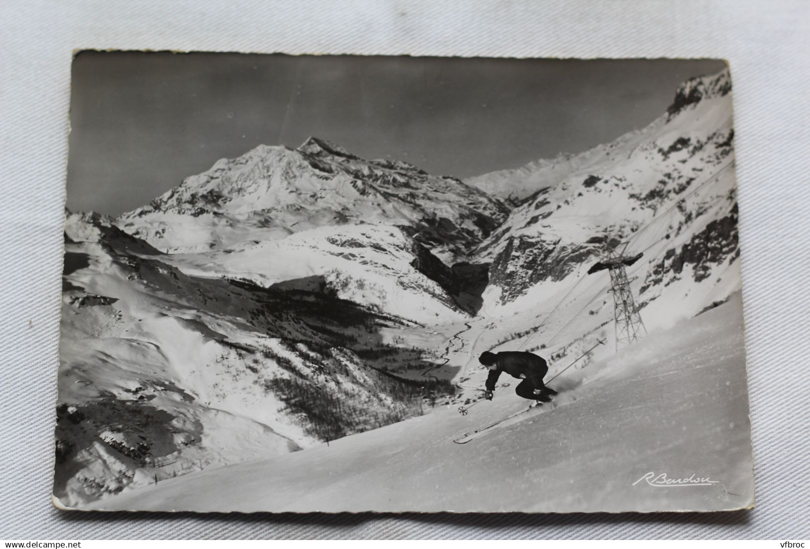 Cpm 1952, Val d'Isère, descente du Solaise, Savoie 73