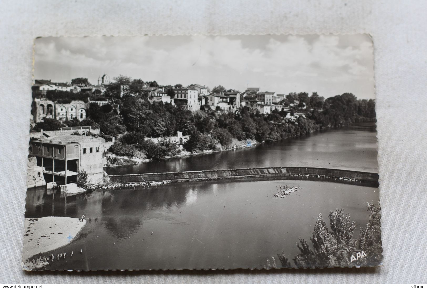 Cpm 1957, Rabastens sur Tarn, le barrage et les rives du Tarn, Tarn 81